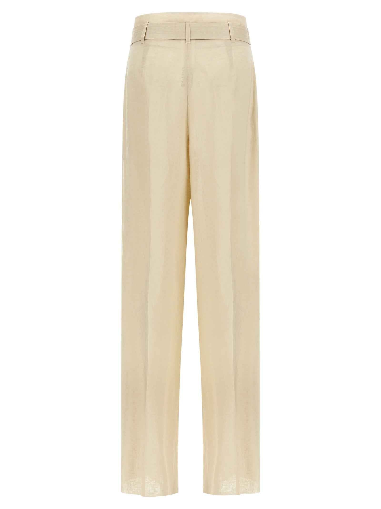 Max Mara Beige Linen Casual Pants