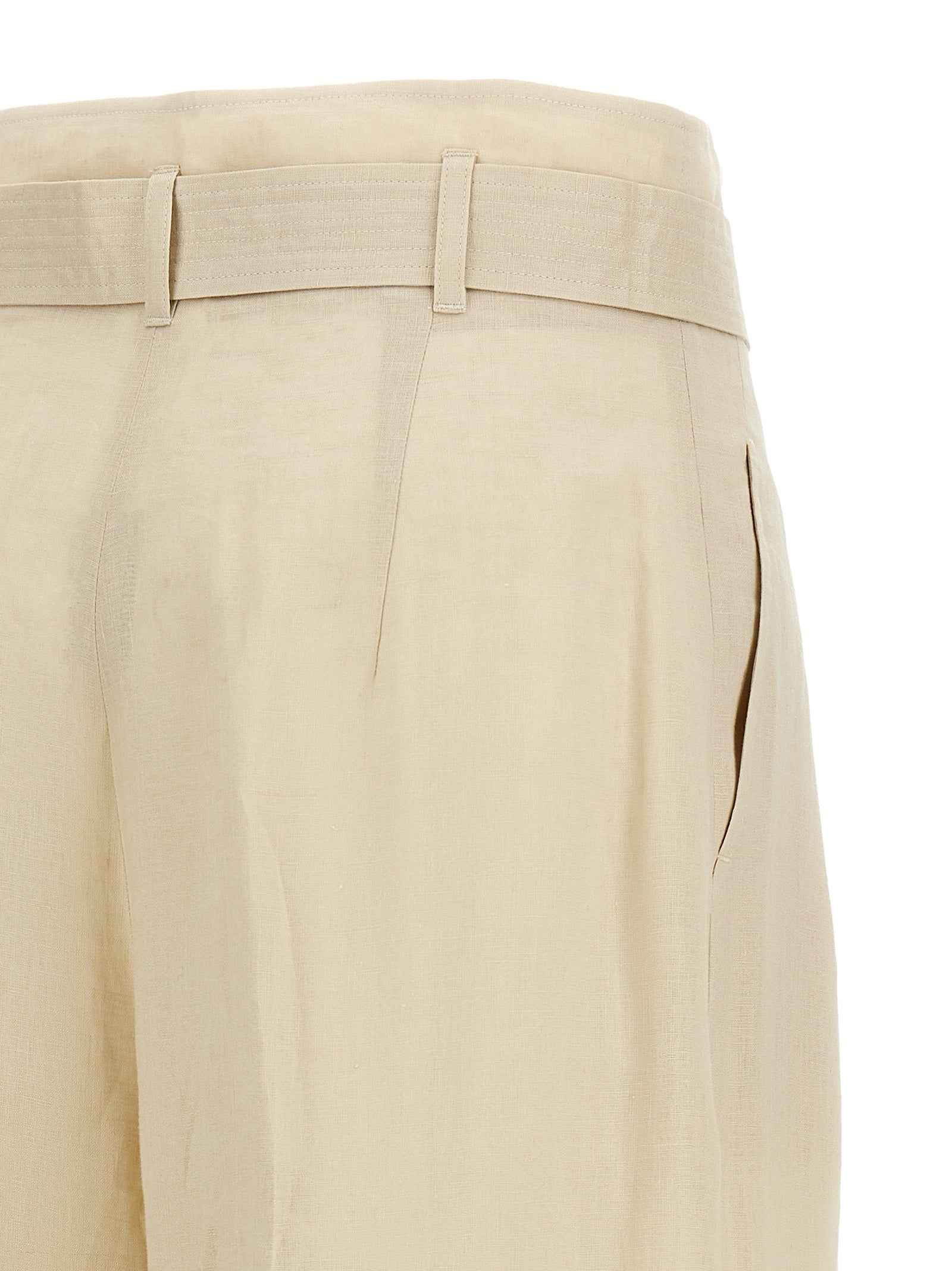 Max Mara Beige Linen Casual Pants