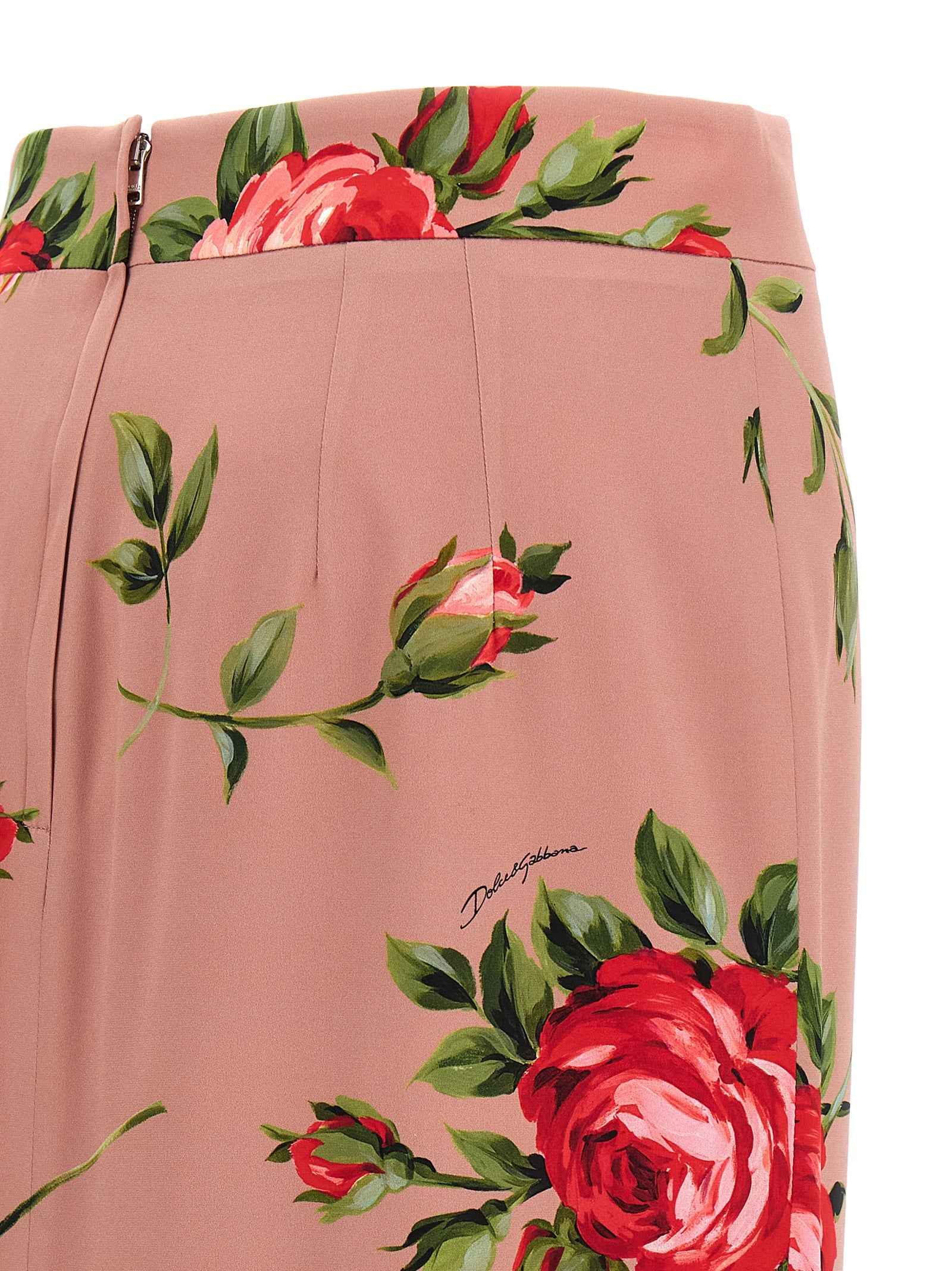 Dolce & Gabbana Multicolor Silk Midi Skirt