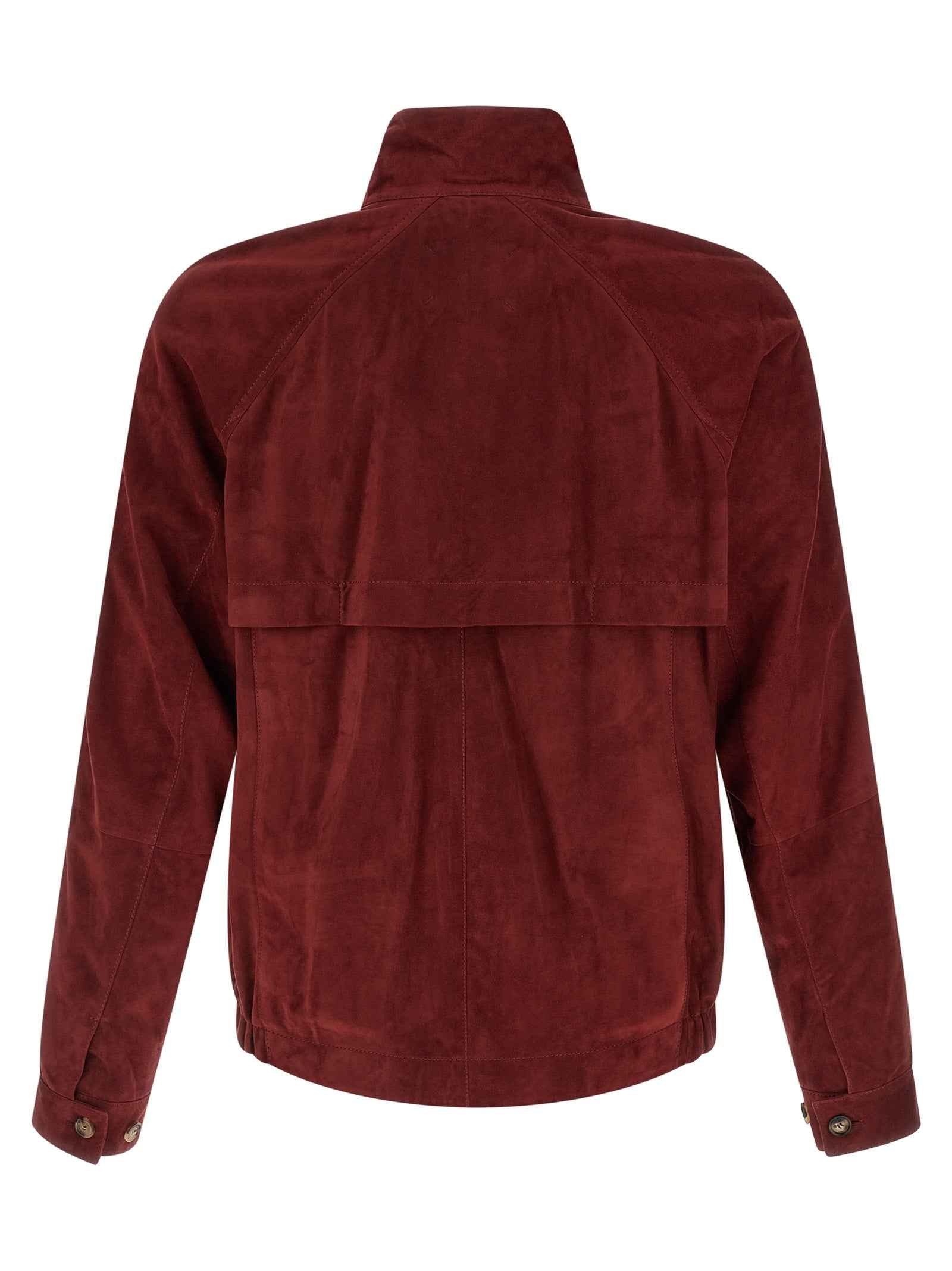 Brunello Cucinelli Multicolor Lamb Leather Leather Jacket