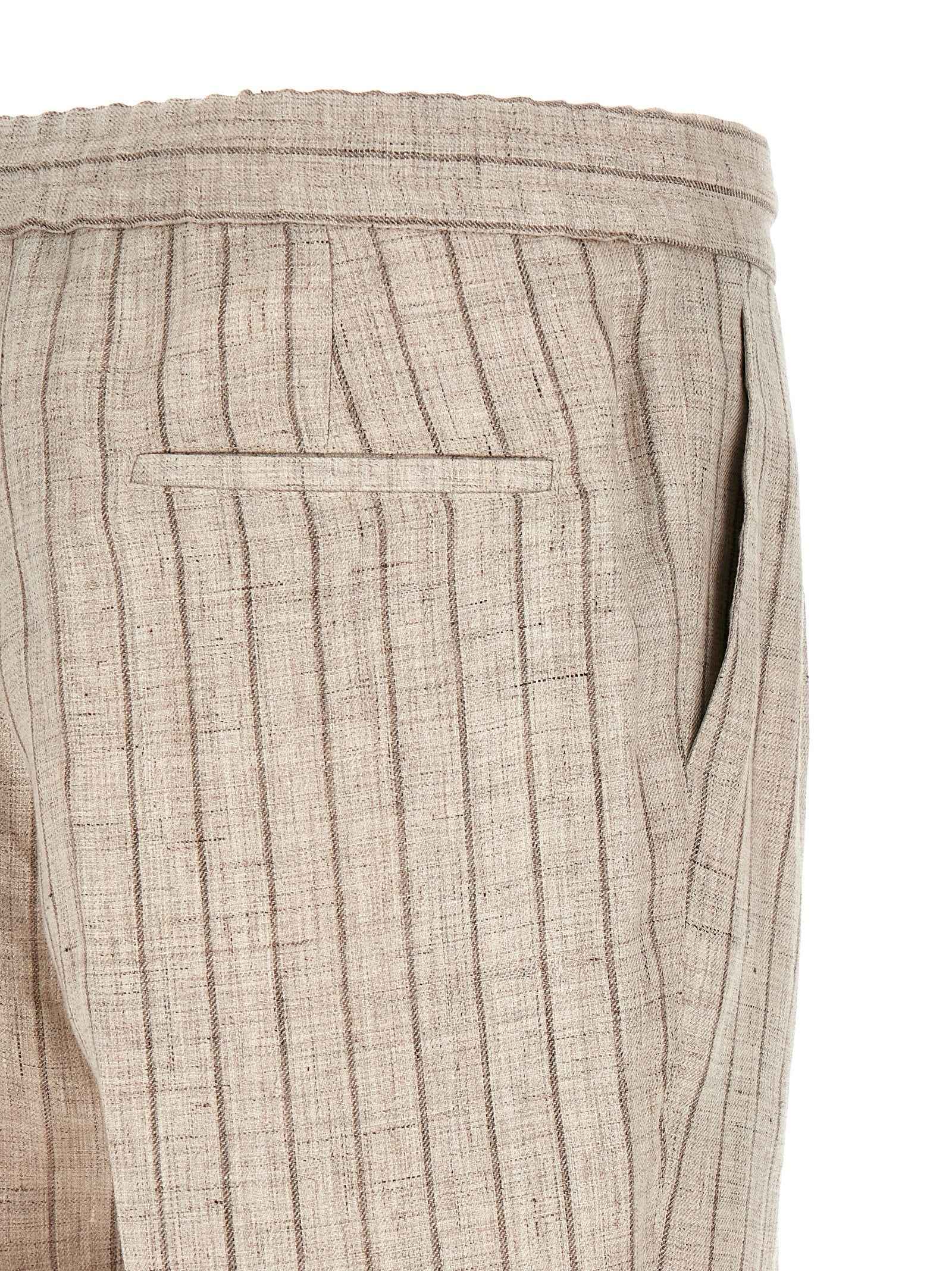 Brunello Cucinelli Beige Linen Casual Pants