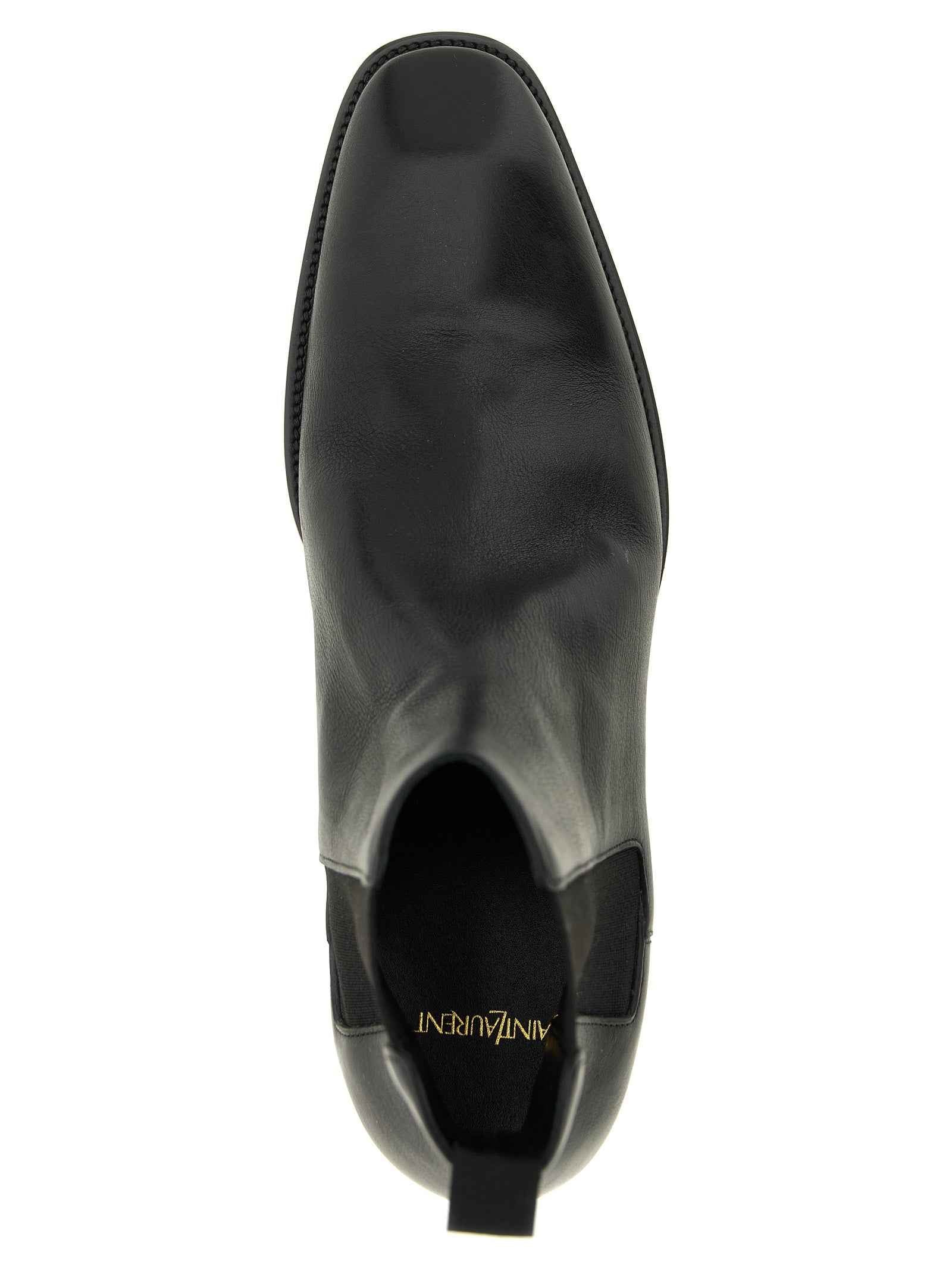 Saint Laurent Black Calfskin Chelsea Boots