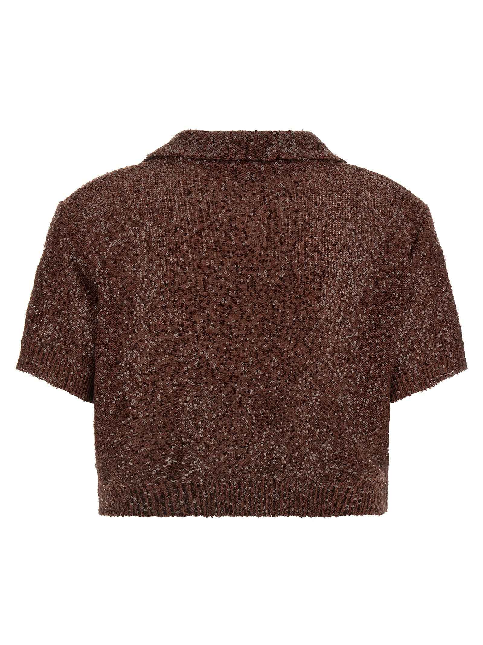 Brunello Cucinelli Brown Linen Polo Shirt
