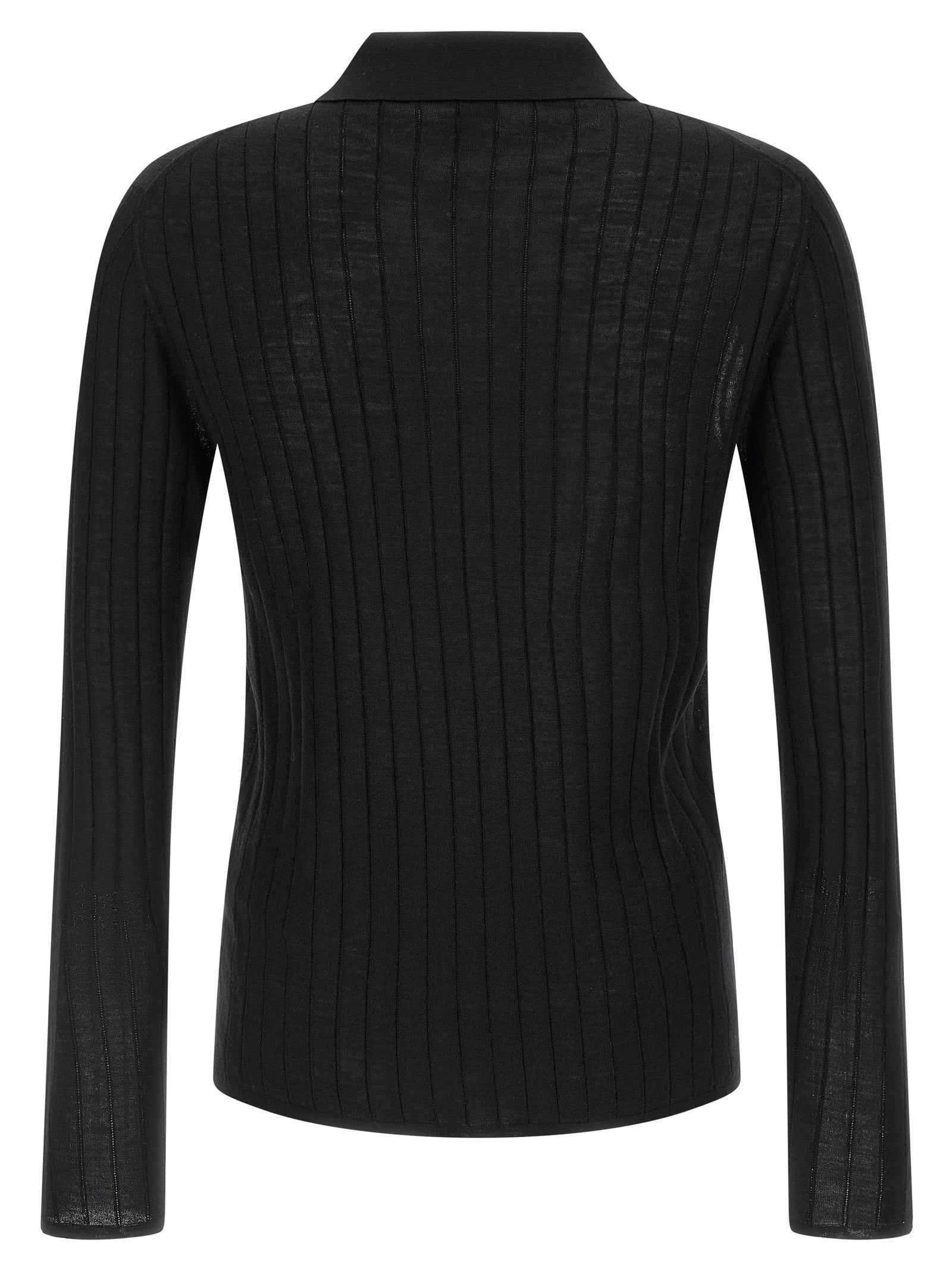 Saint Laurent Black Wool Polo Shirt
