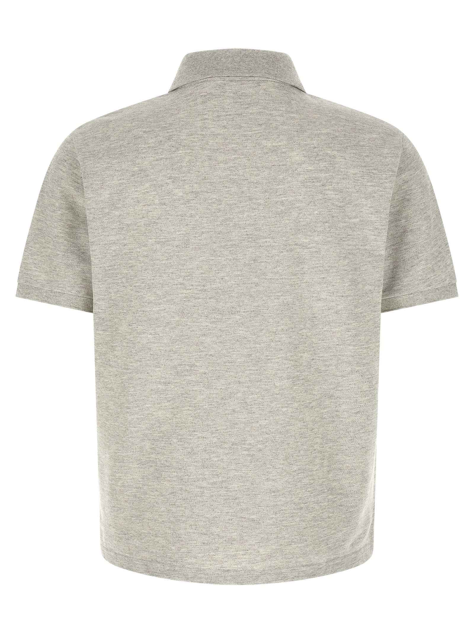 Saint Laurent Gray Cotton Polo Shirt