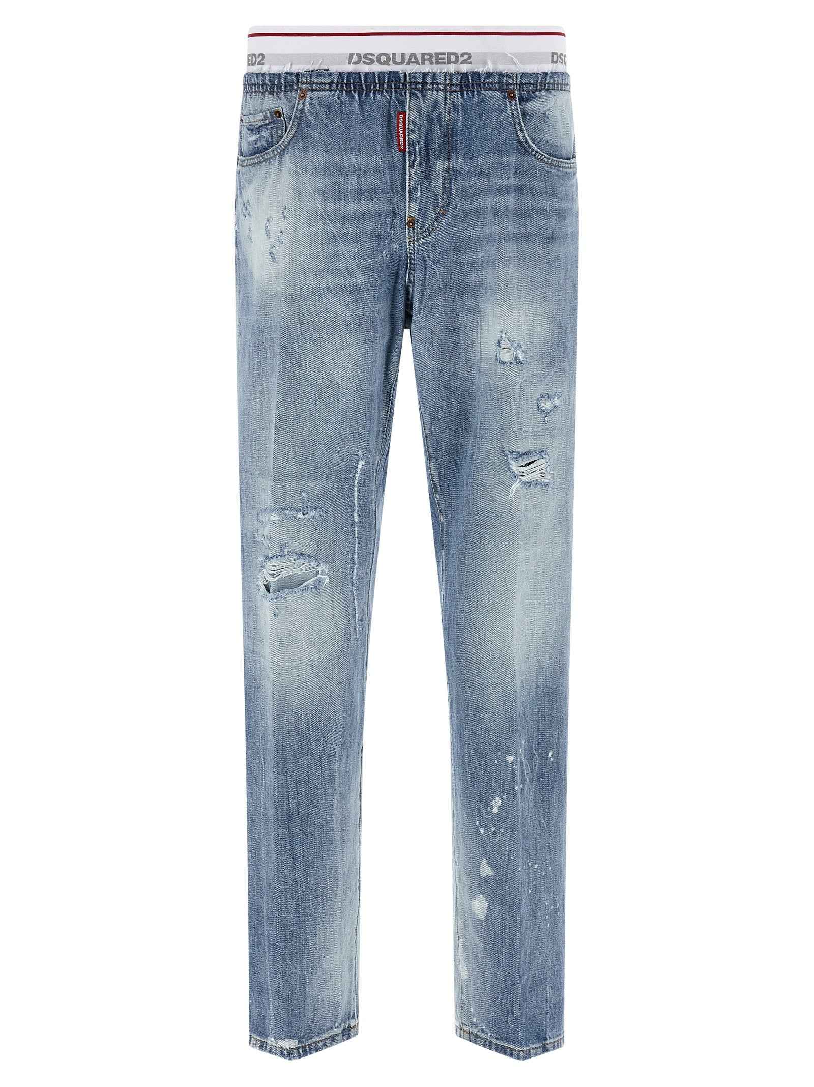 Dsquared² Blue Cotton Relaxed Fit Jeans