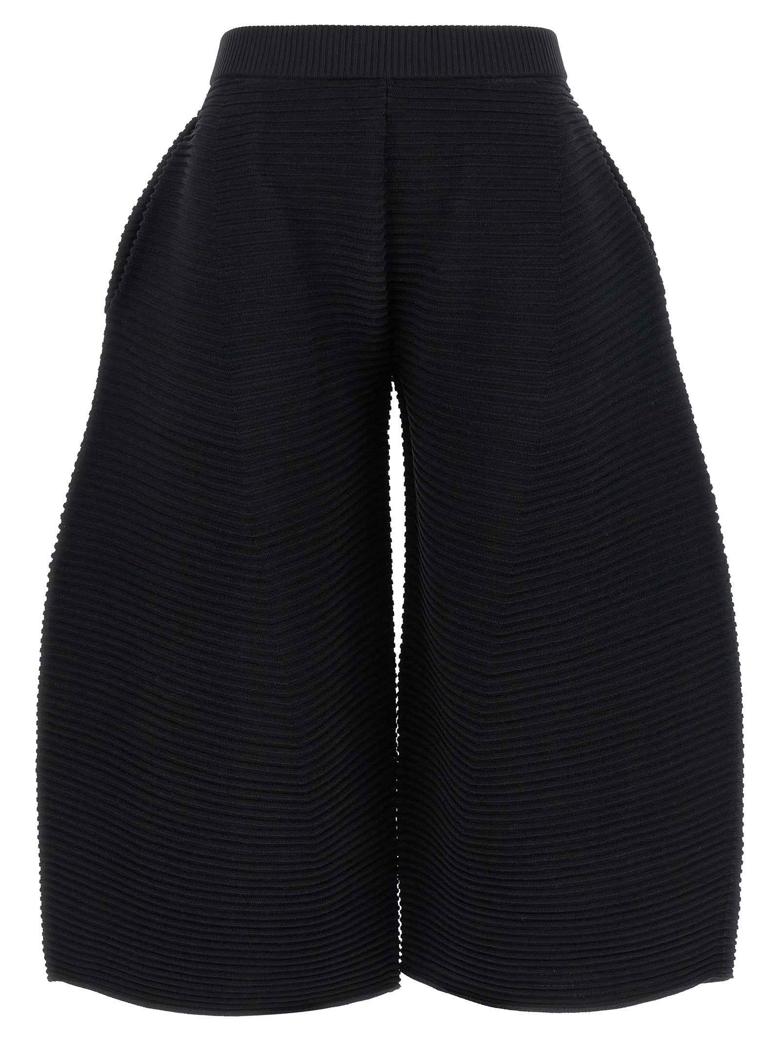 Issey Miyake Black Polyester Cropped Pants