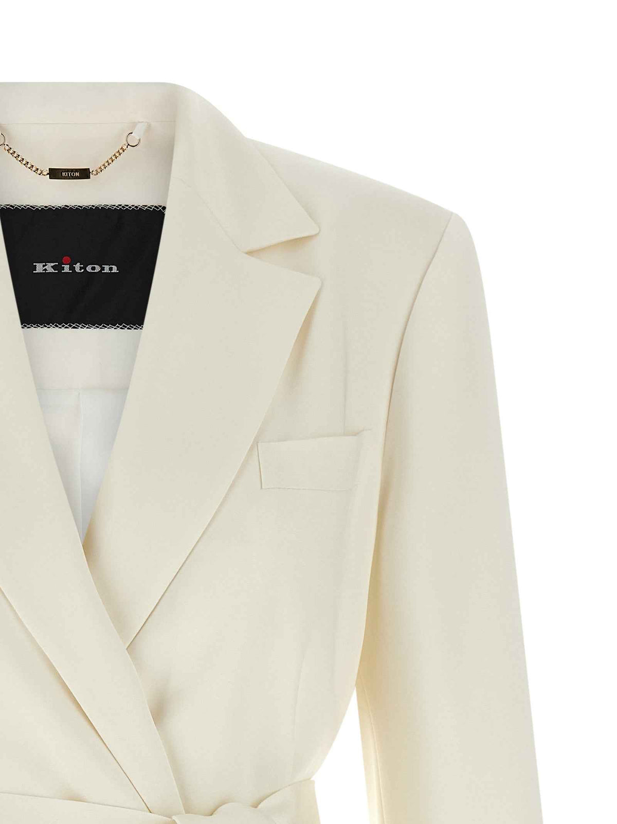 Kiton White Silk Blazer