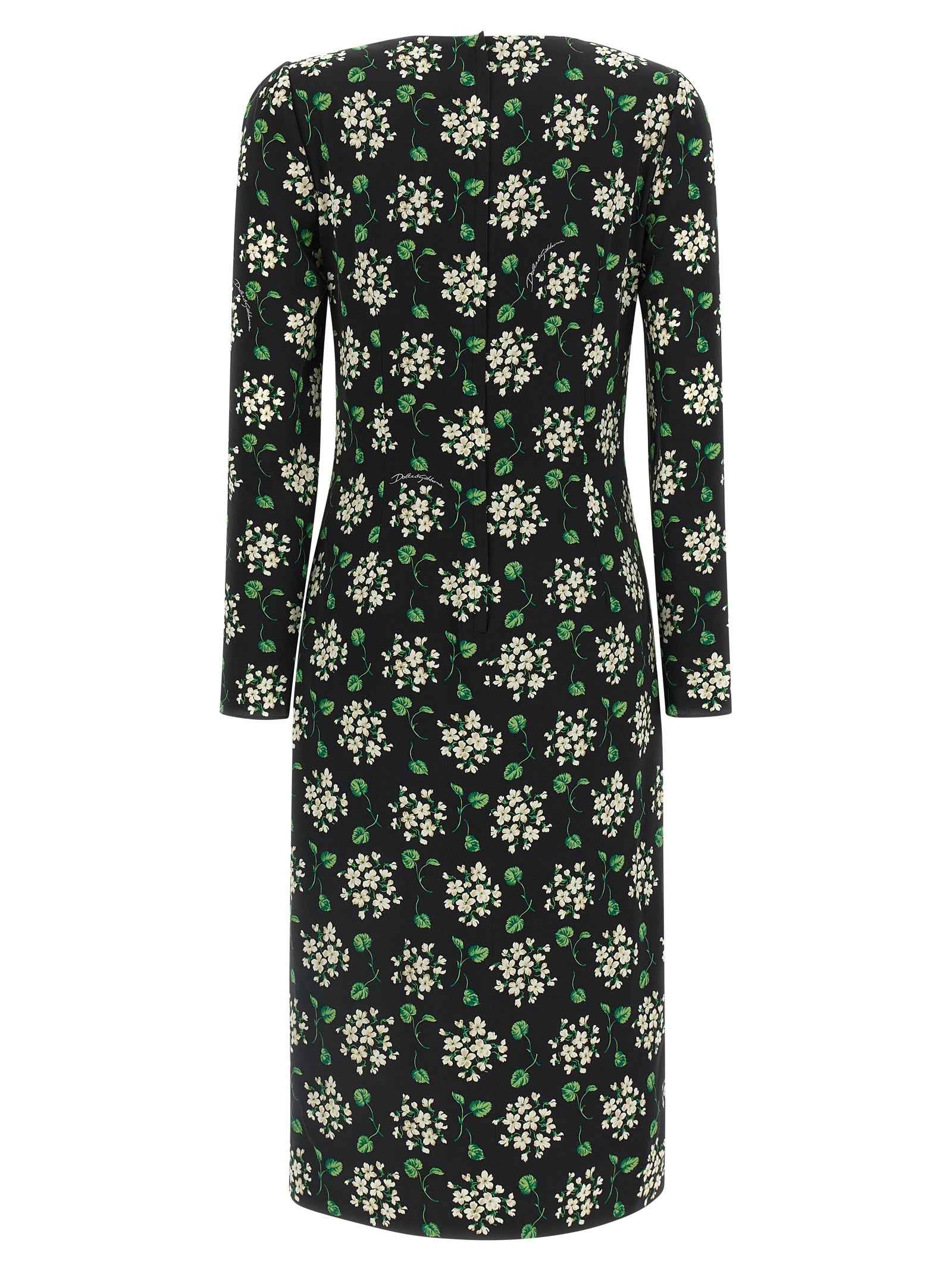 Dolce & Gabbana Black Synthetic Midi Dress