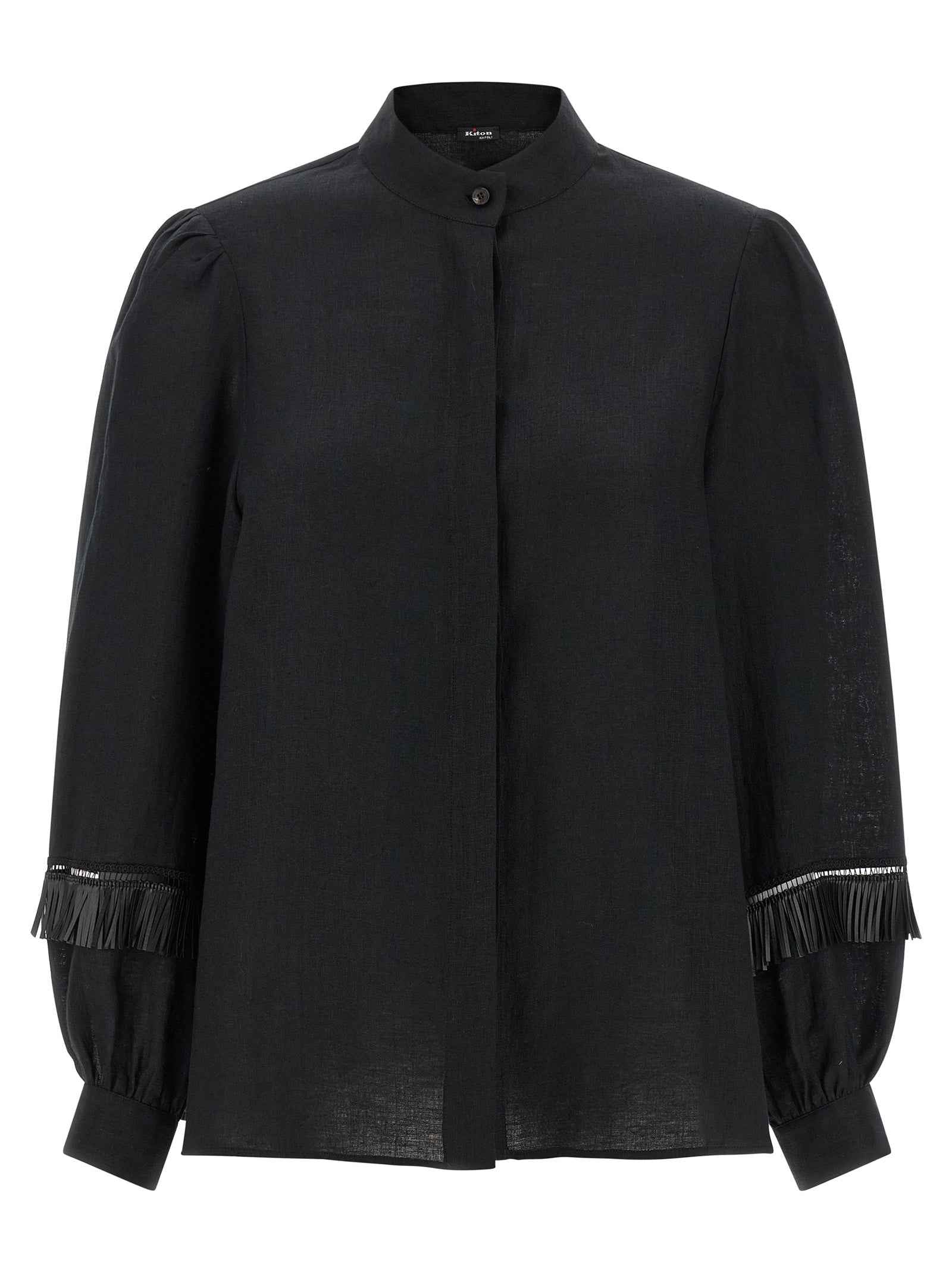 Kiton Black Linen Blouse