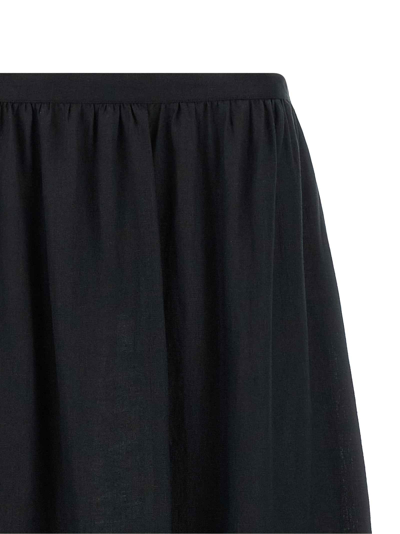 Kiton Black Linen Mini Skirt