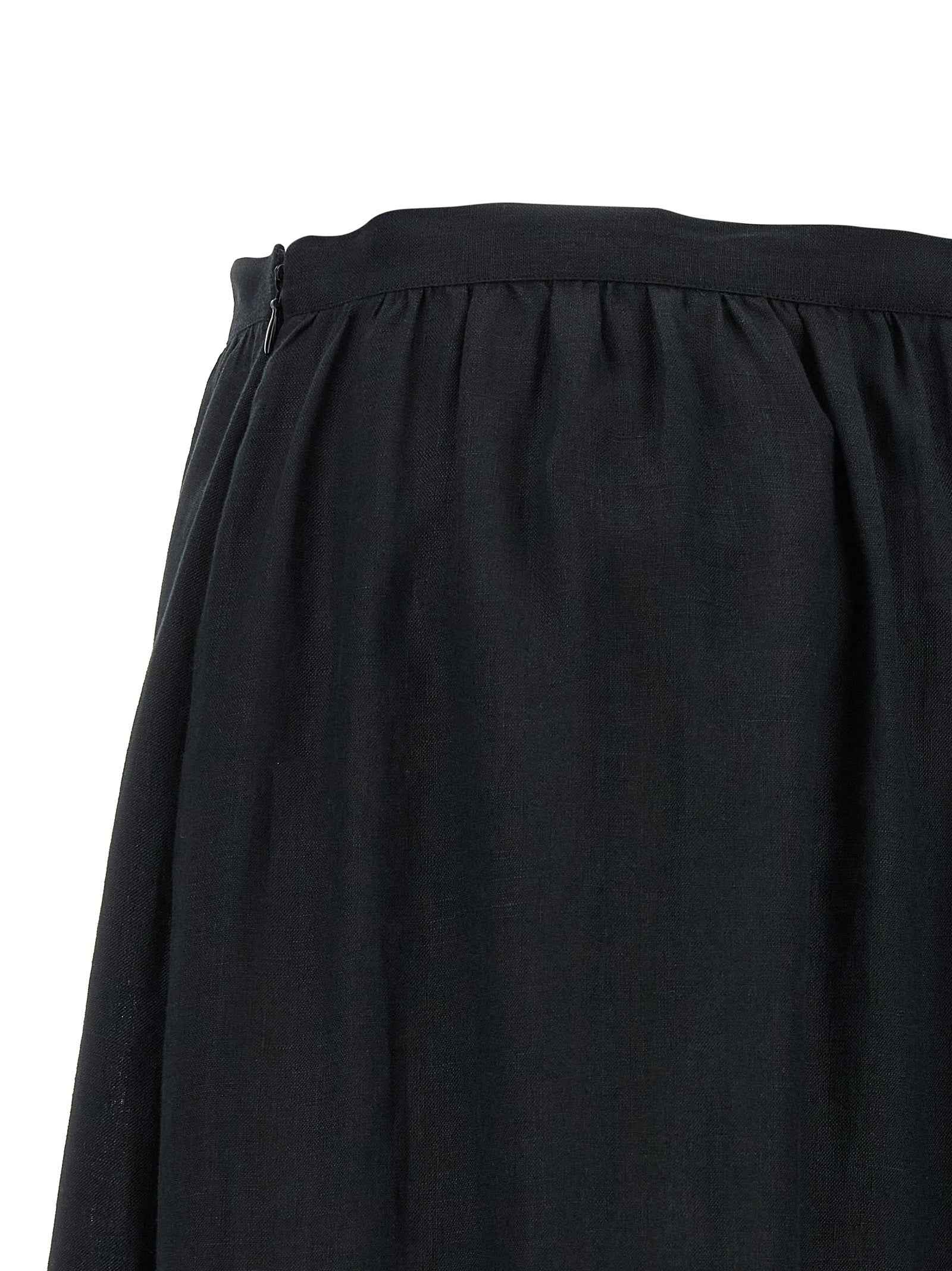 Kiton Black Linen Mini Skirt