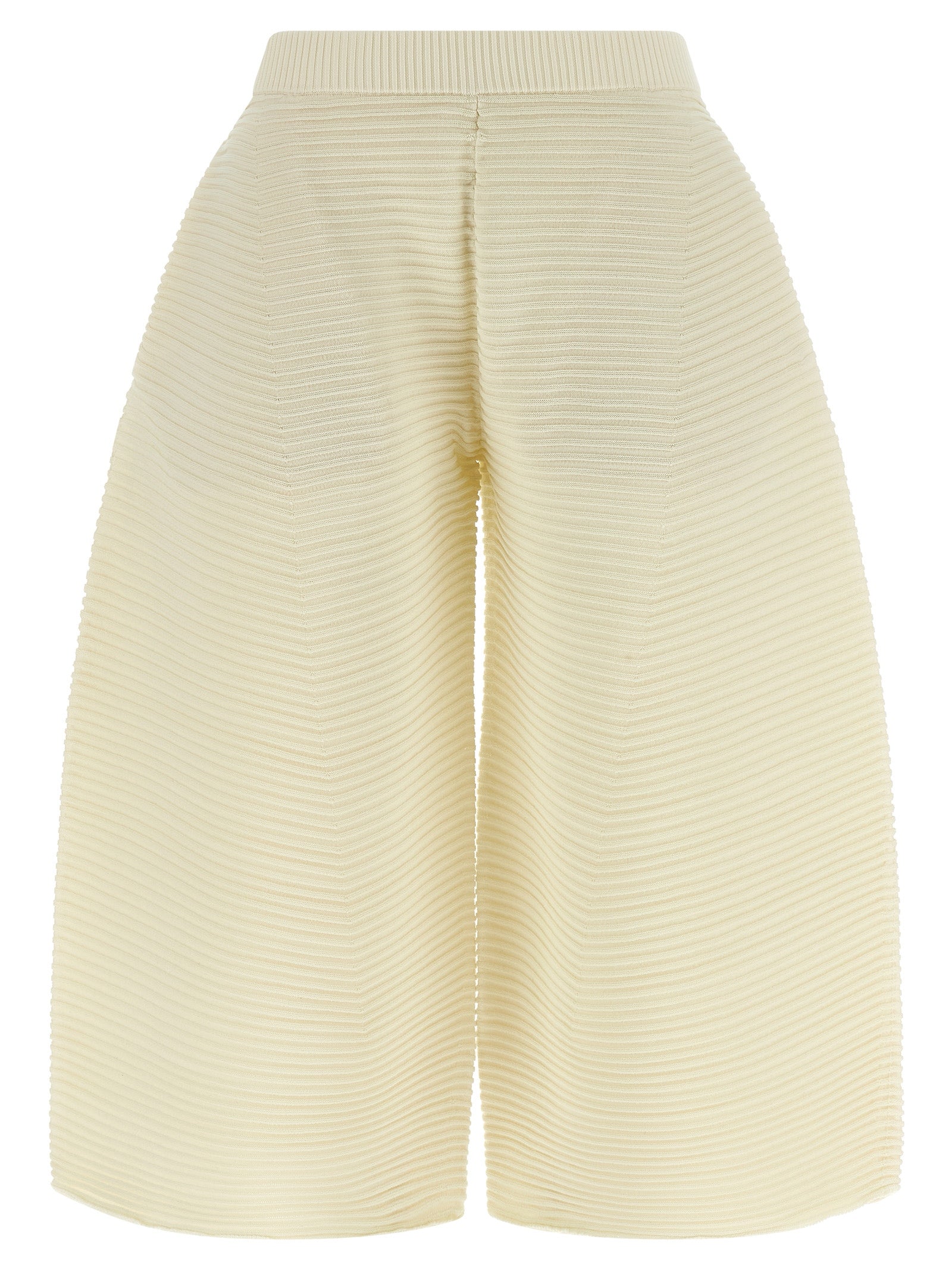 Issey Miyake White Polyester Cropped Pants