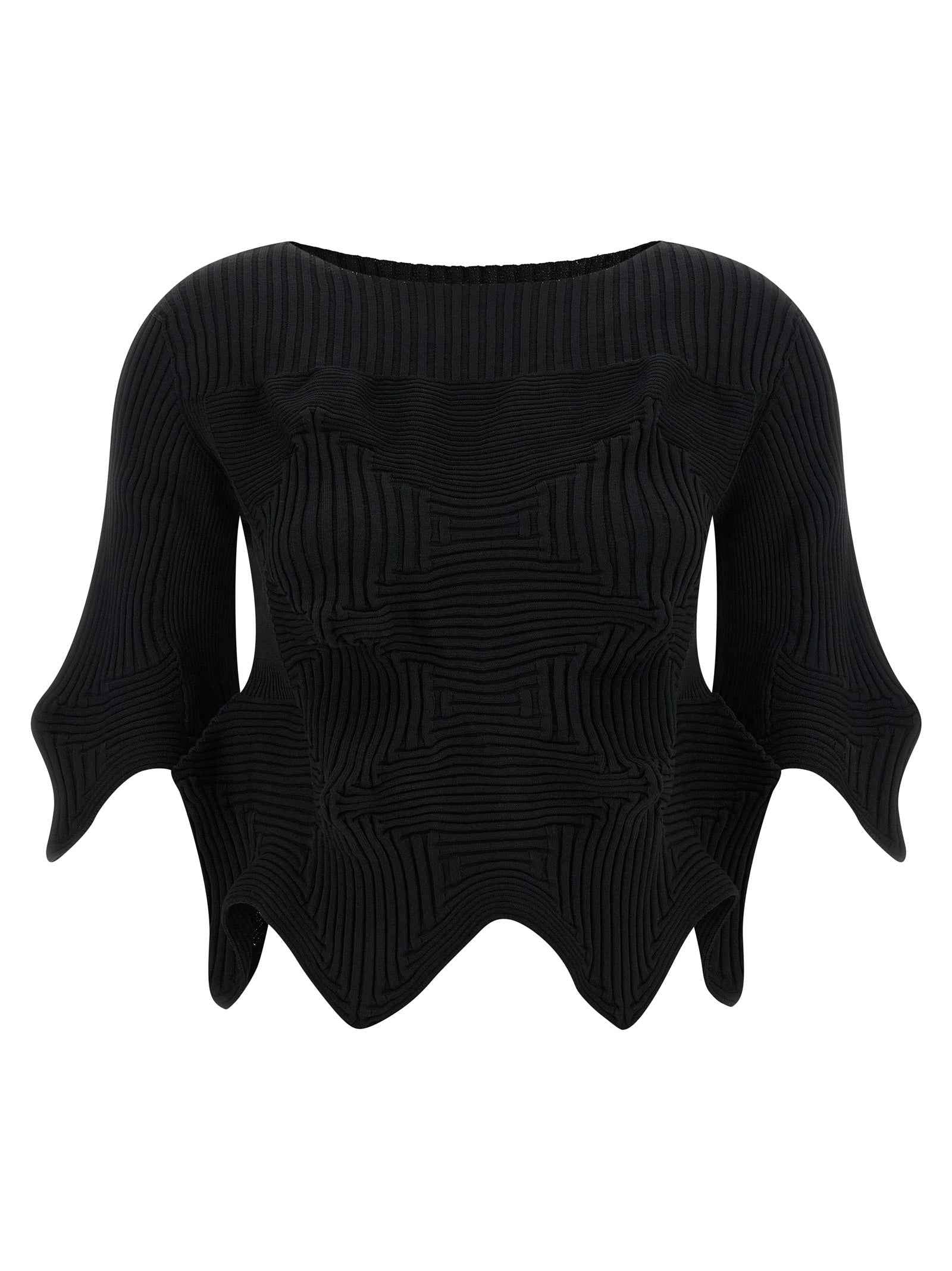Issey Miyake Black Polyester Blouse