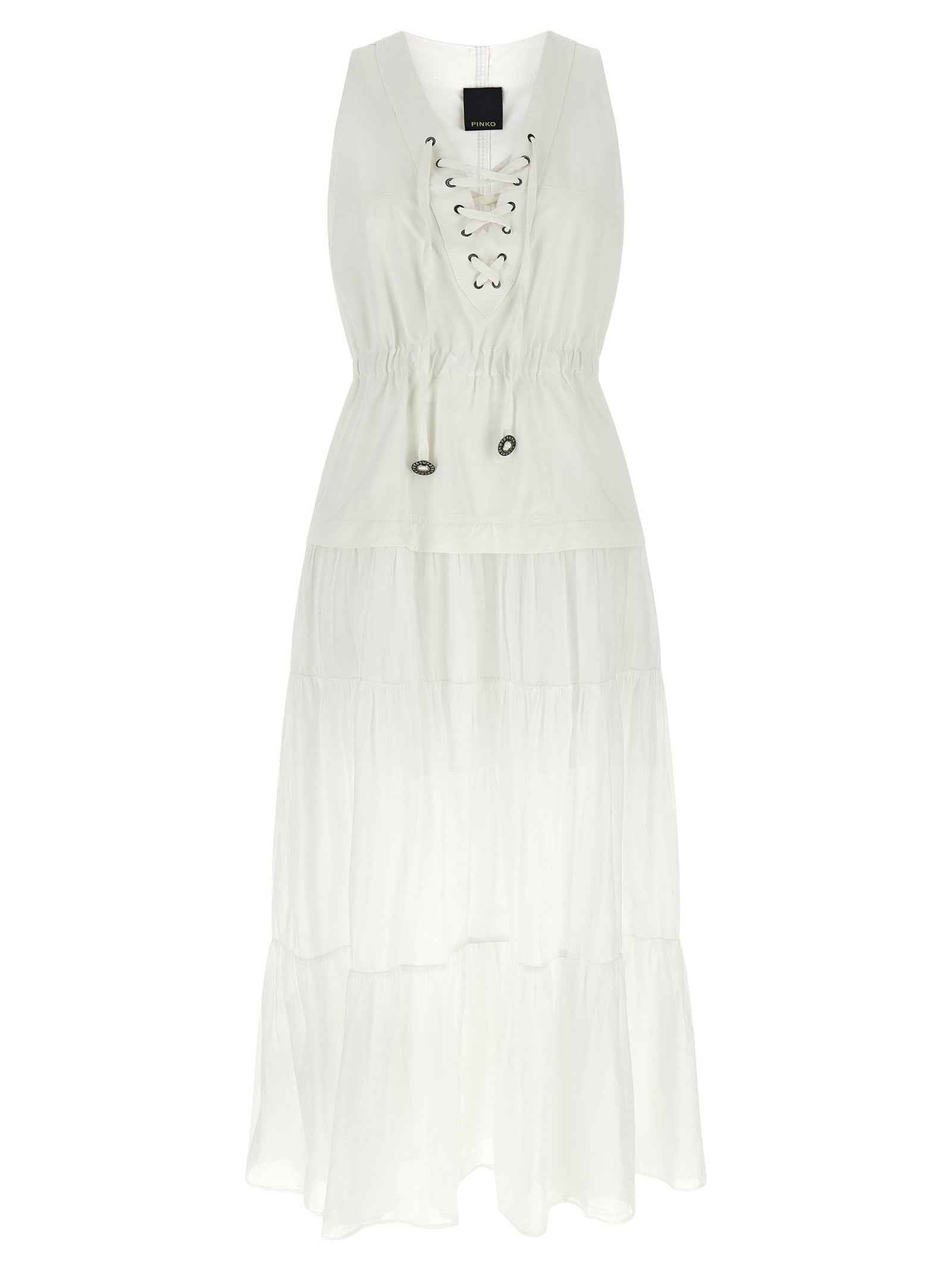 PINKO White Cotton Long Dress