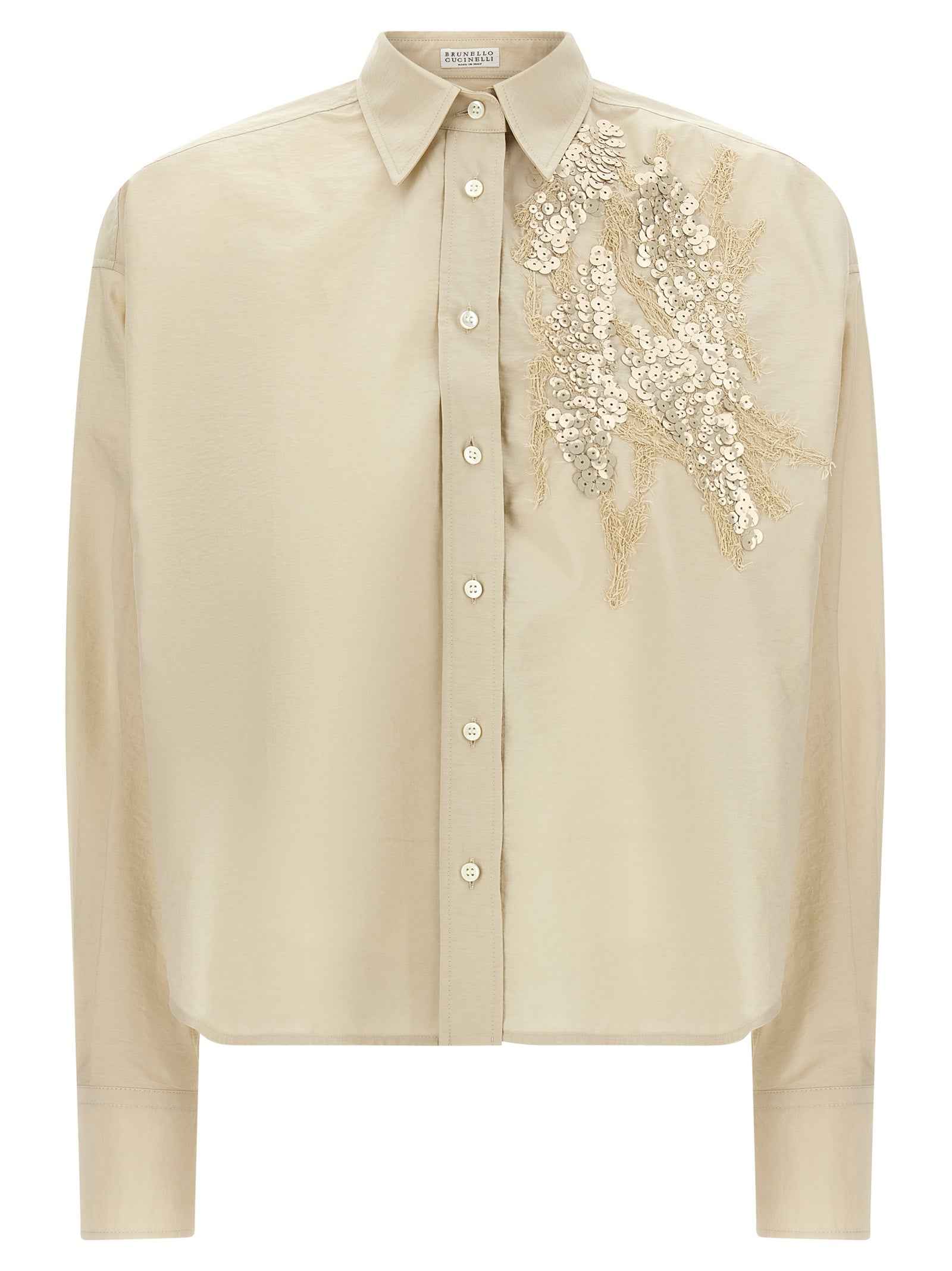 Brunello Cucinelli Beige Cotton Blouse