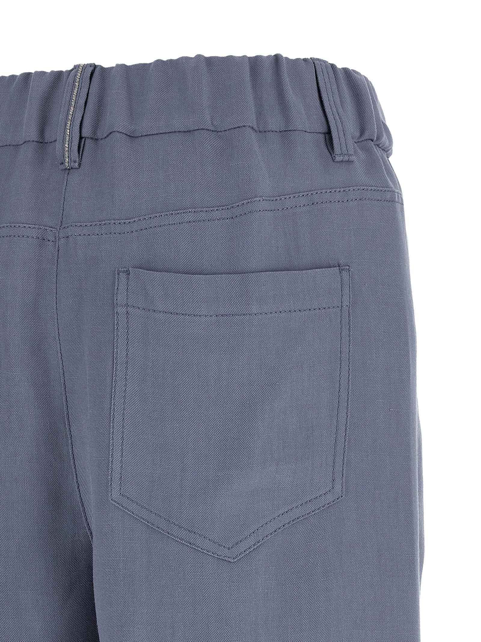 Brunello Cucinelli Blue Viscose Casual Pants