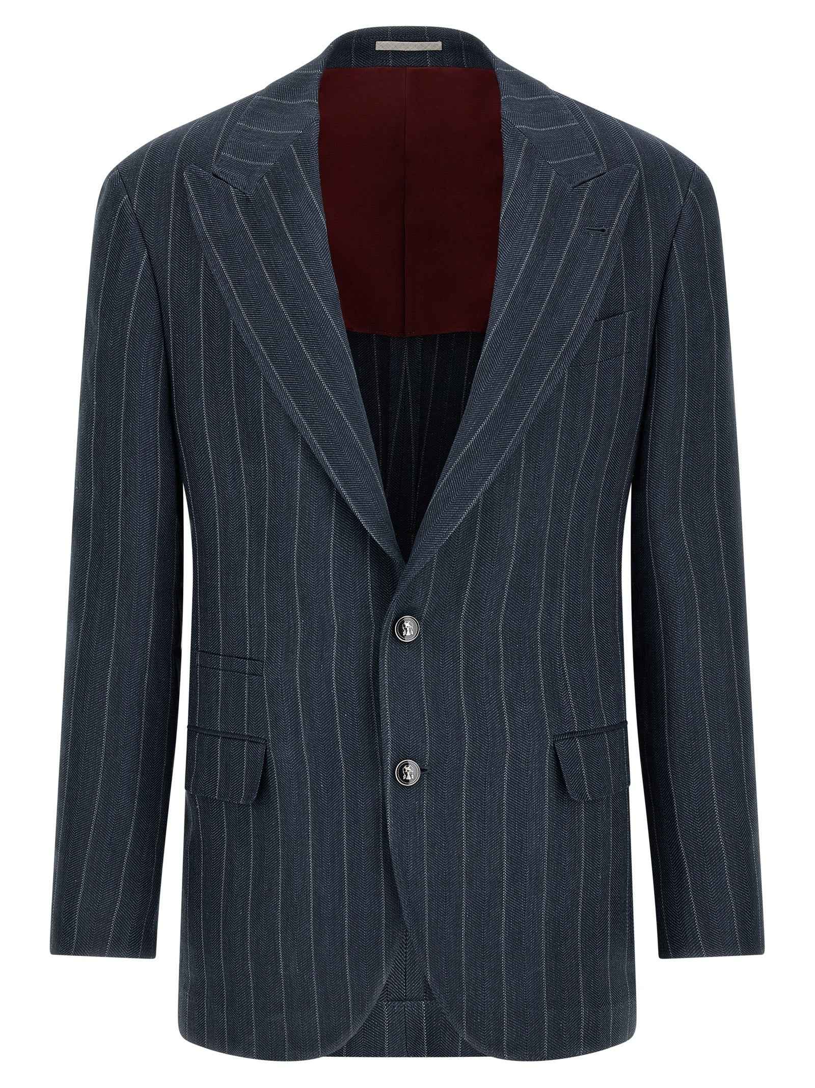 Brunello Cucinelli Blue Hemp Blazer