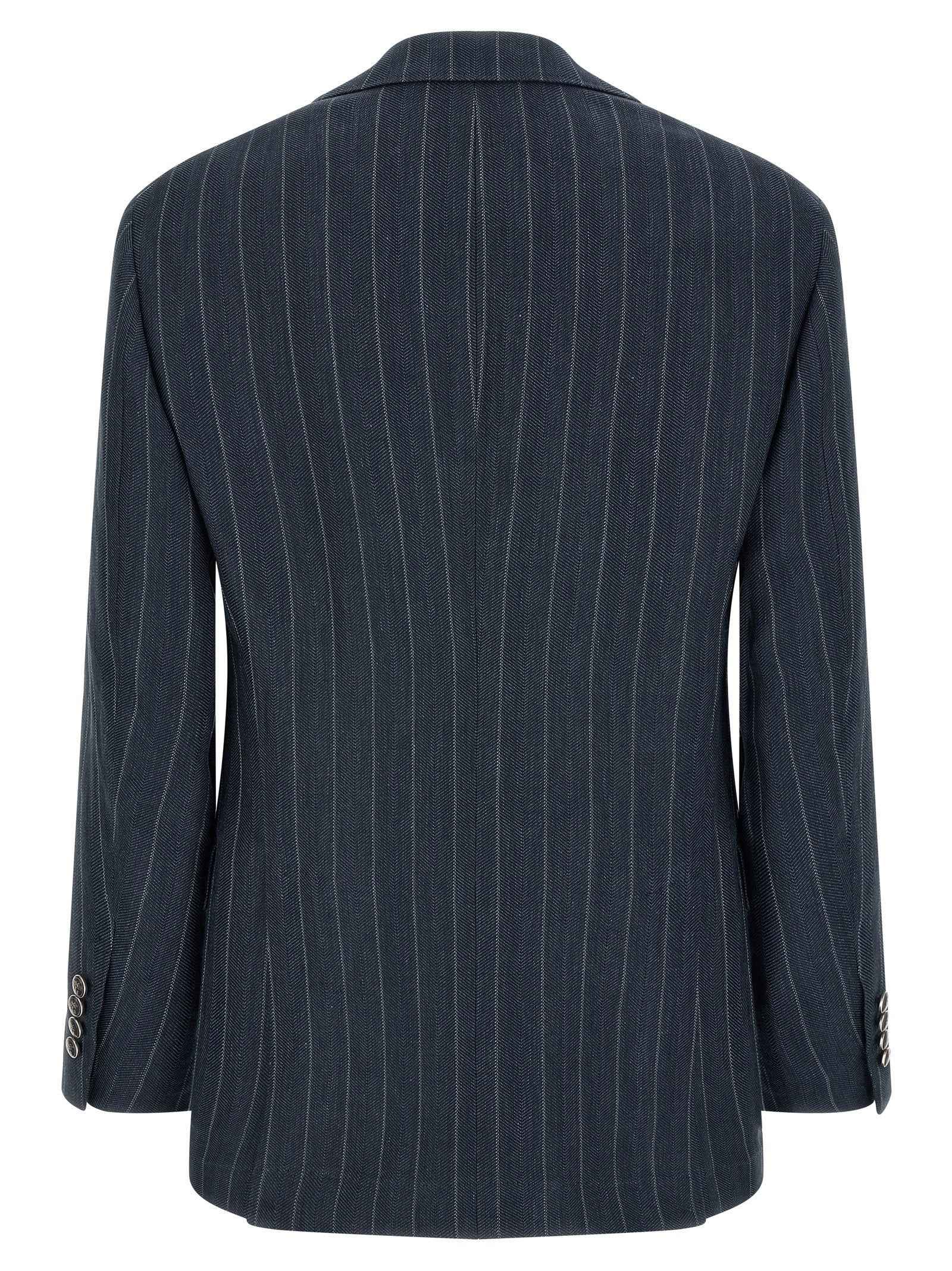 Brunello Cucinelli Blue Hemp Blazer