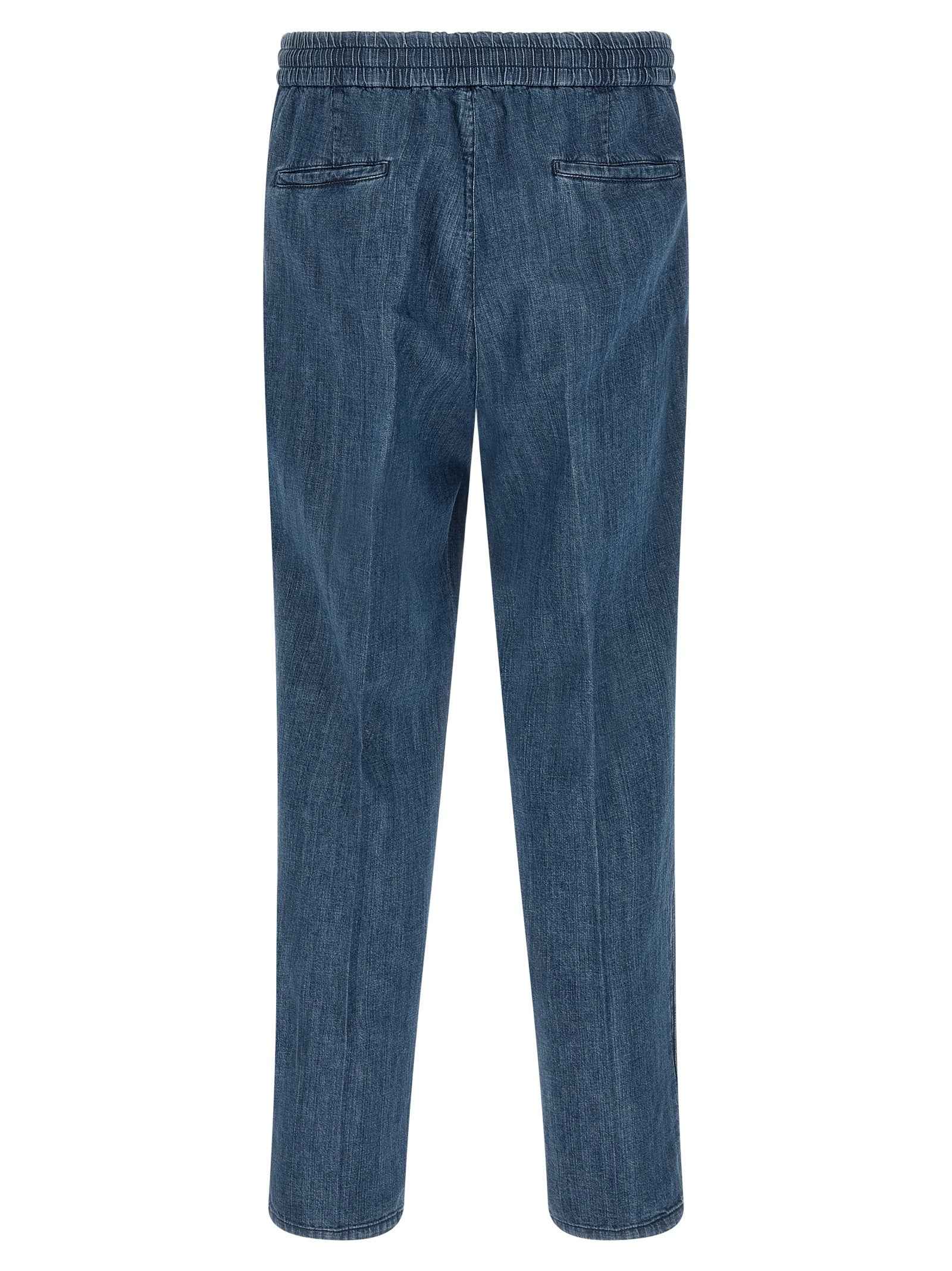 Brunello Cucinelli Blue Cotton Relaxed Fit Jeans