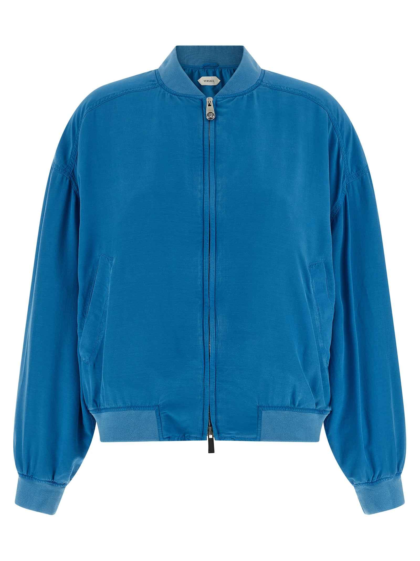 Versace Blue Silk Bomber