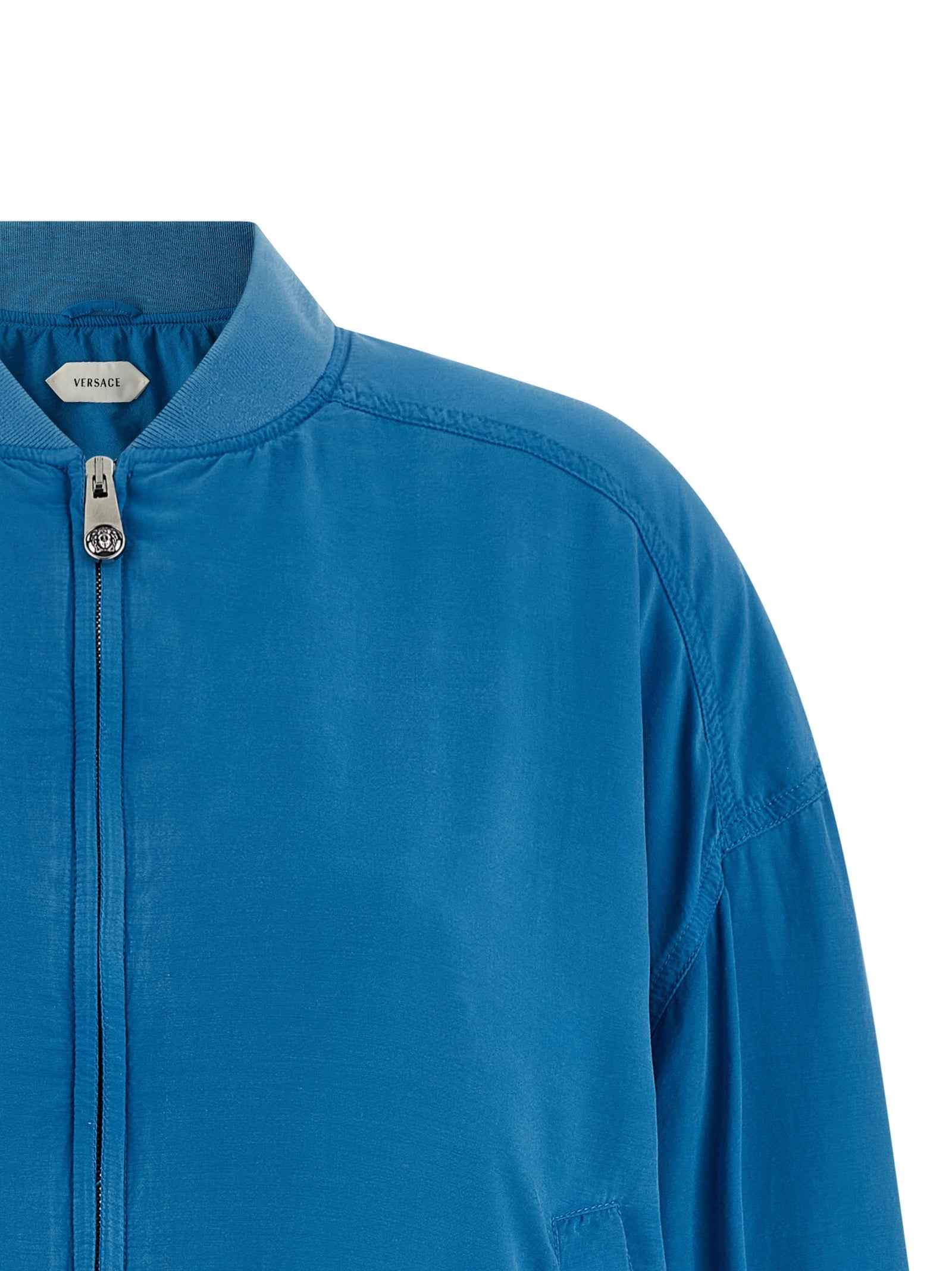 Versace Blue Silk Bomber