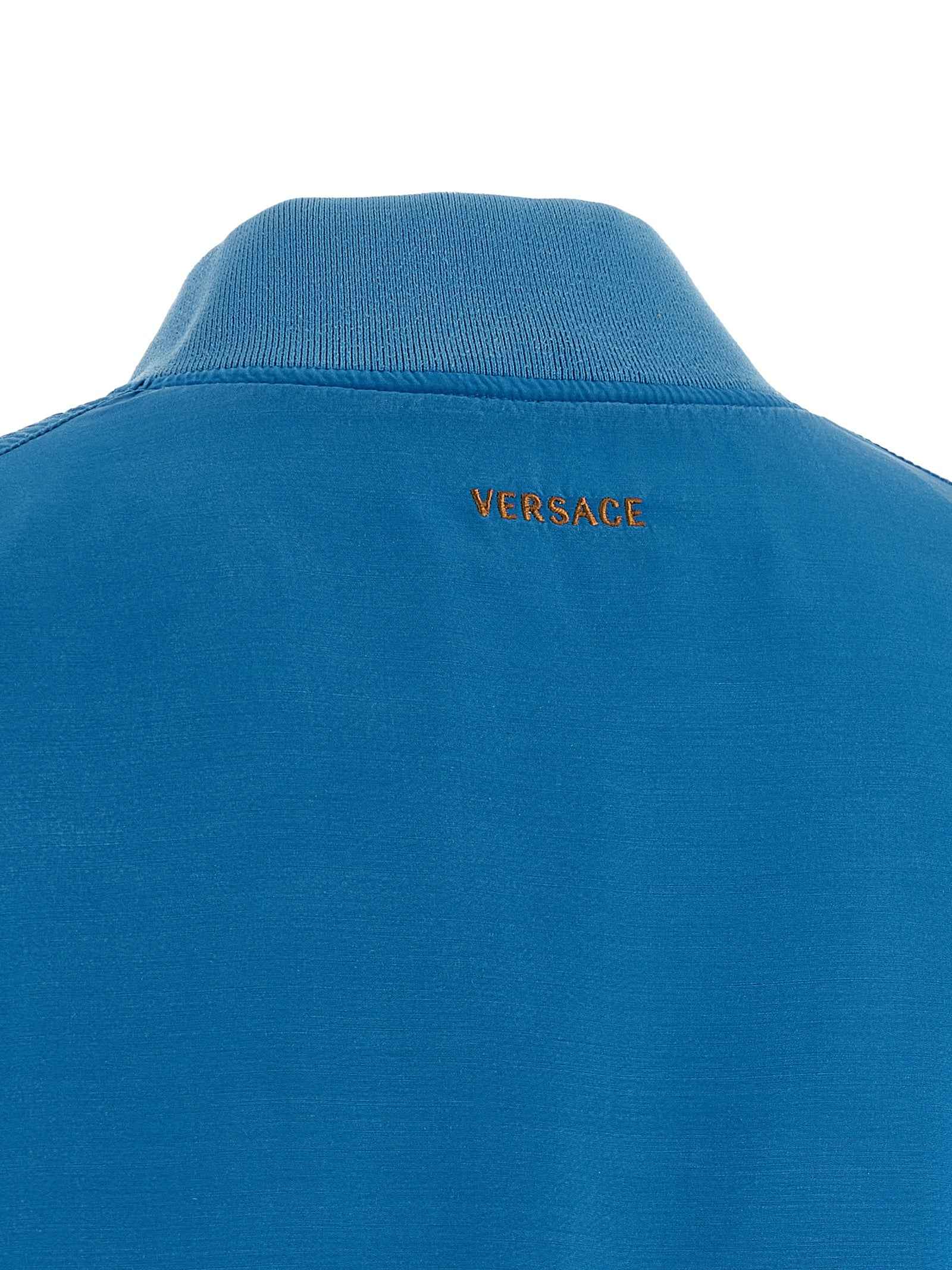 Versace Blue Silk Bomber