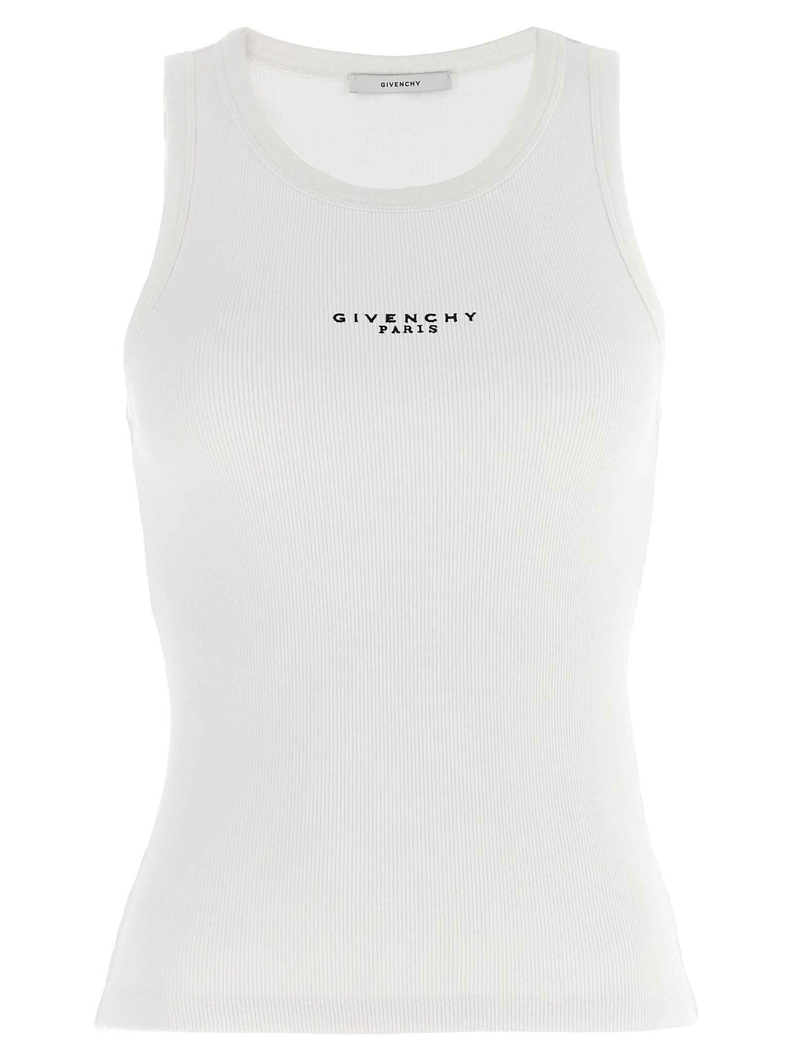 Givenchy White Cotton Sleeveles T-Shirt