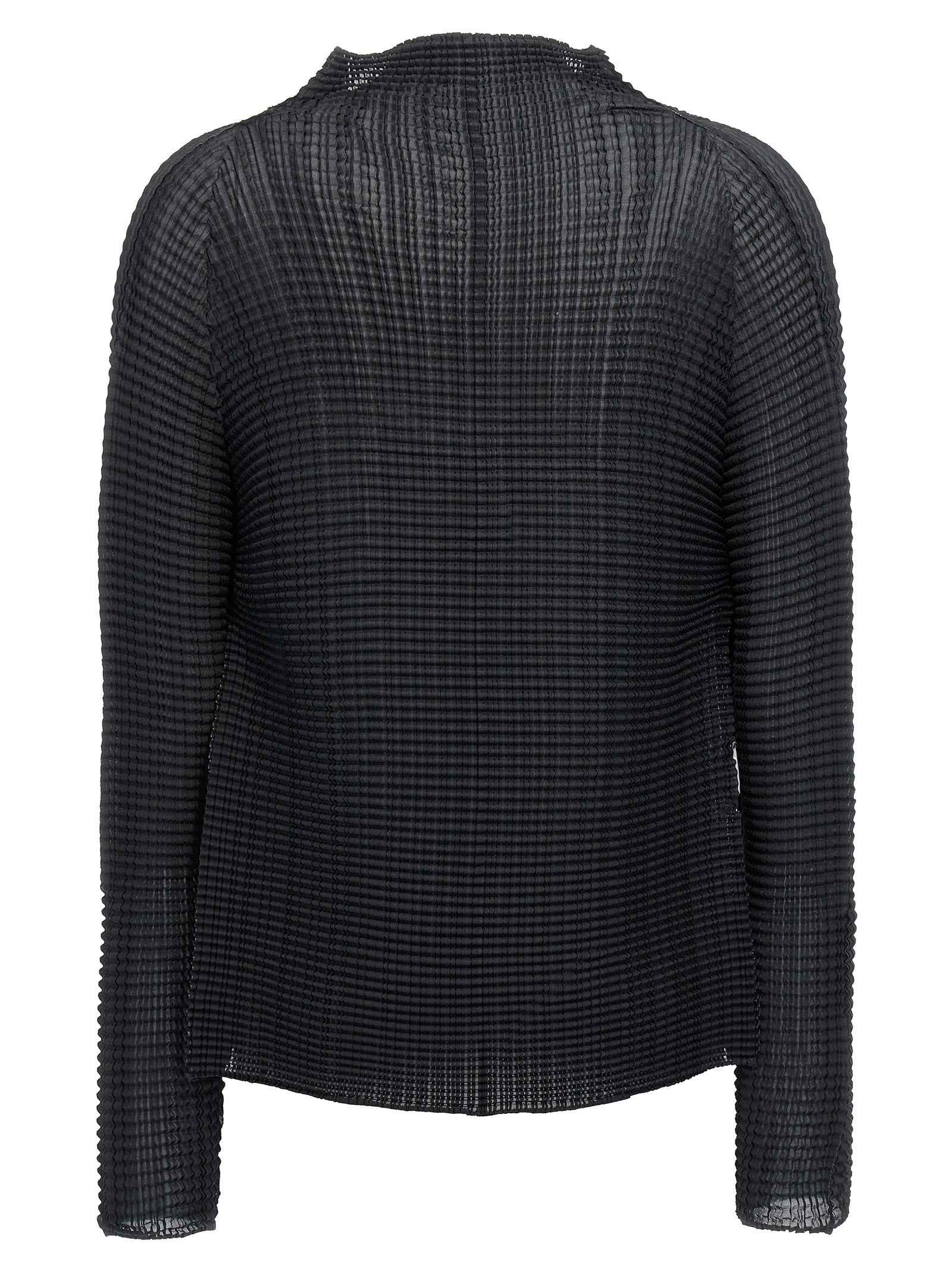 Issey Miyake Black Polyester Cardigan