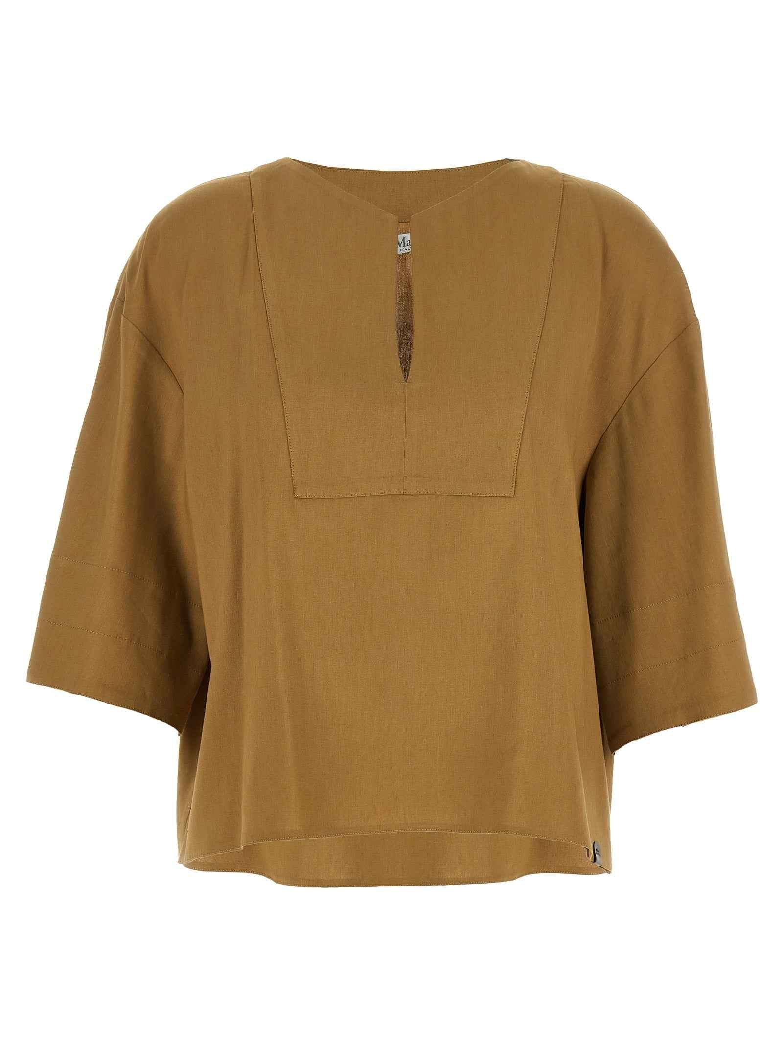 Max Mara Beige Linen Blouse