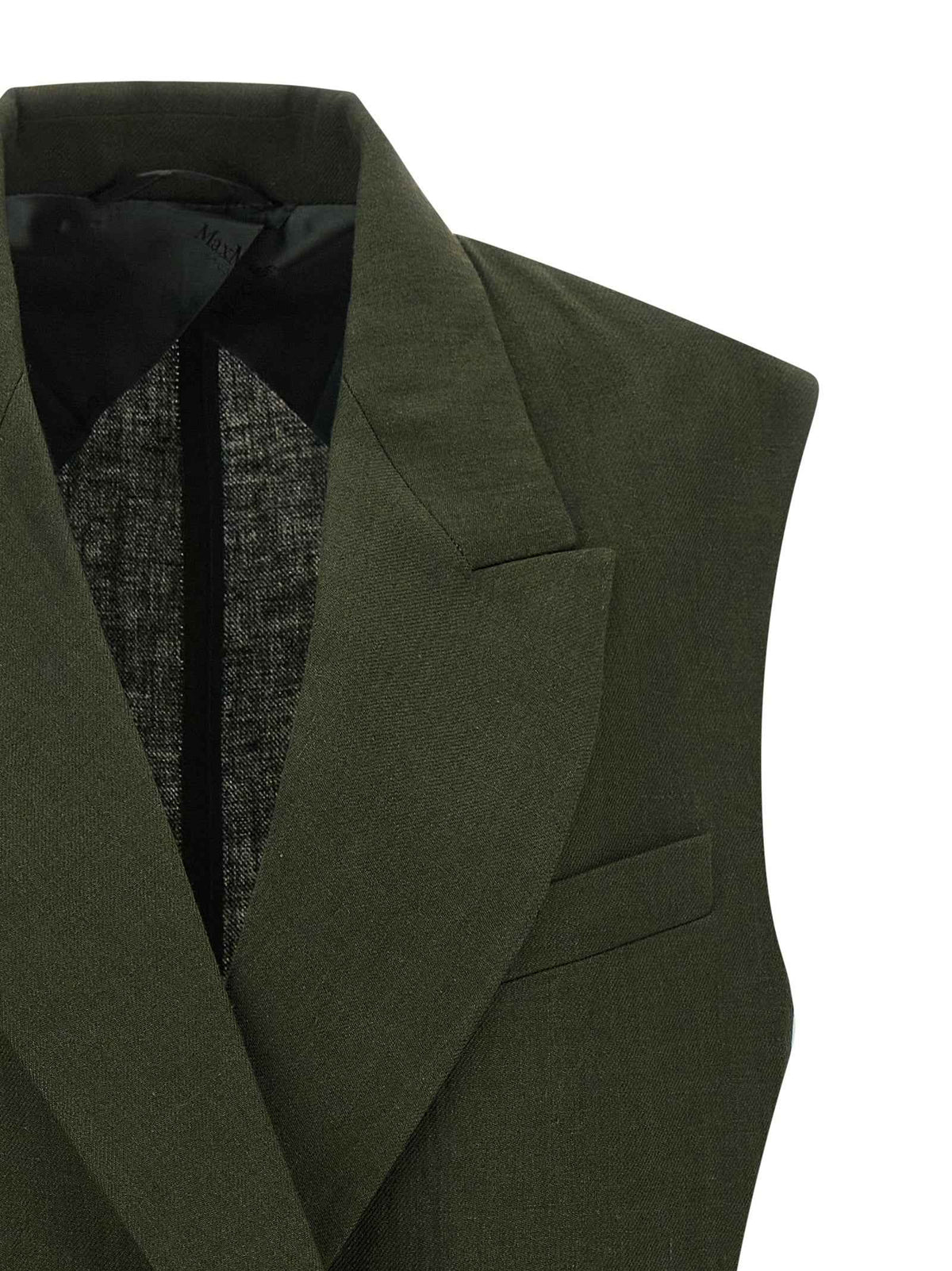 Max Mara Bicolor Linen Sleeveless Jacket