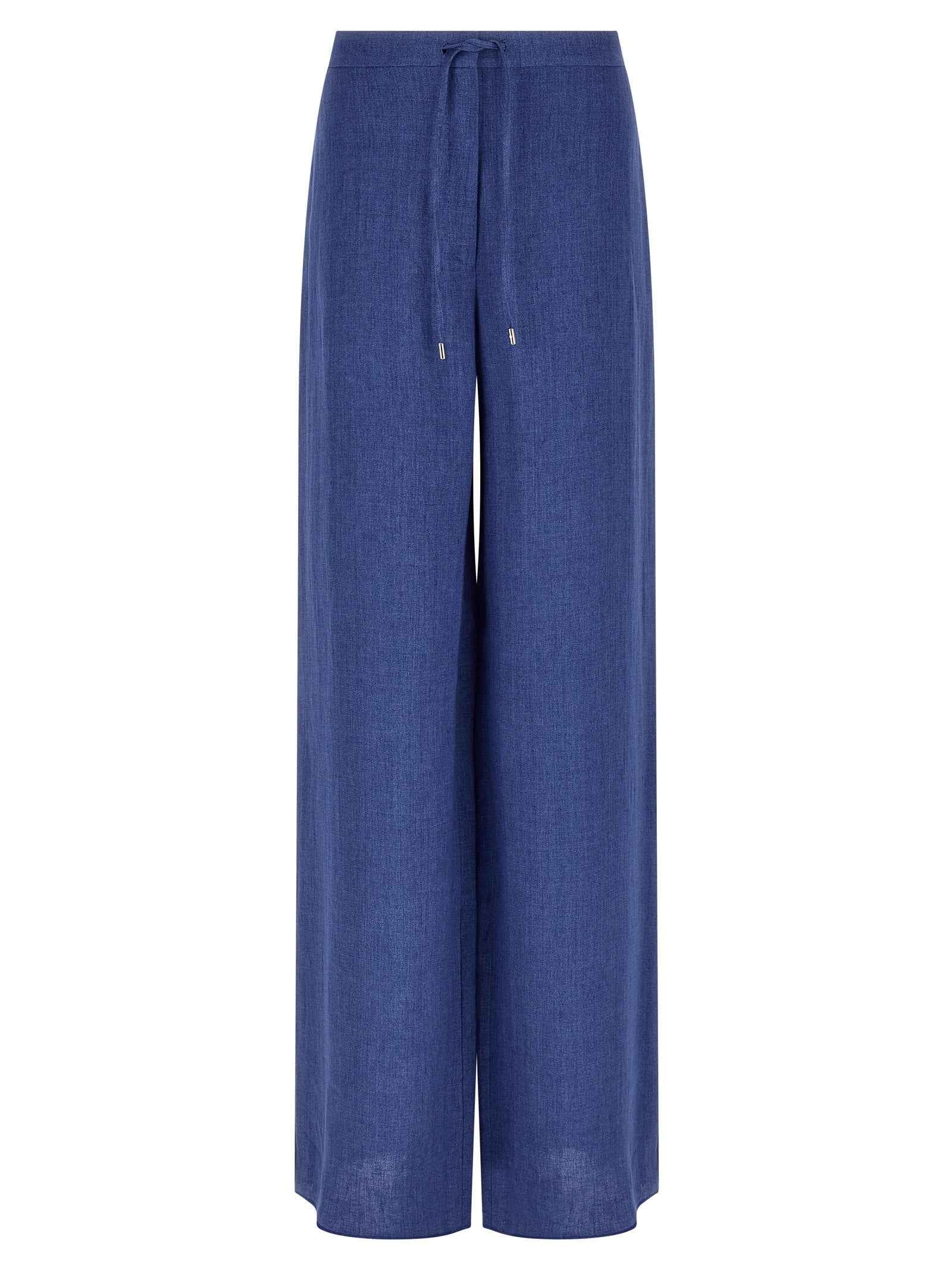 Max Mara Blue Linen Casual Pants