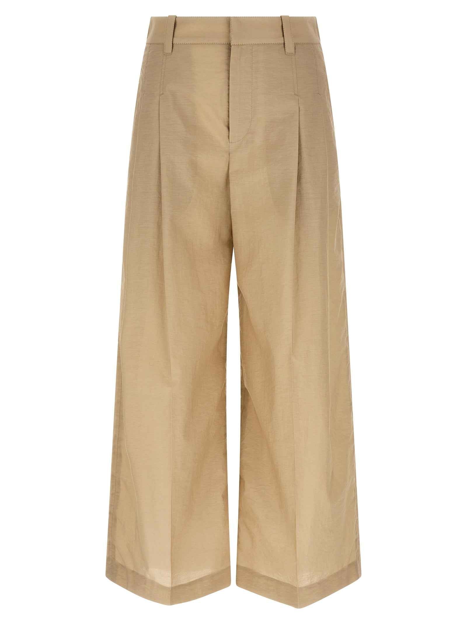 Brunello Cucinelli Beige Cotton Casual Pants