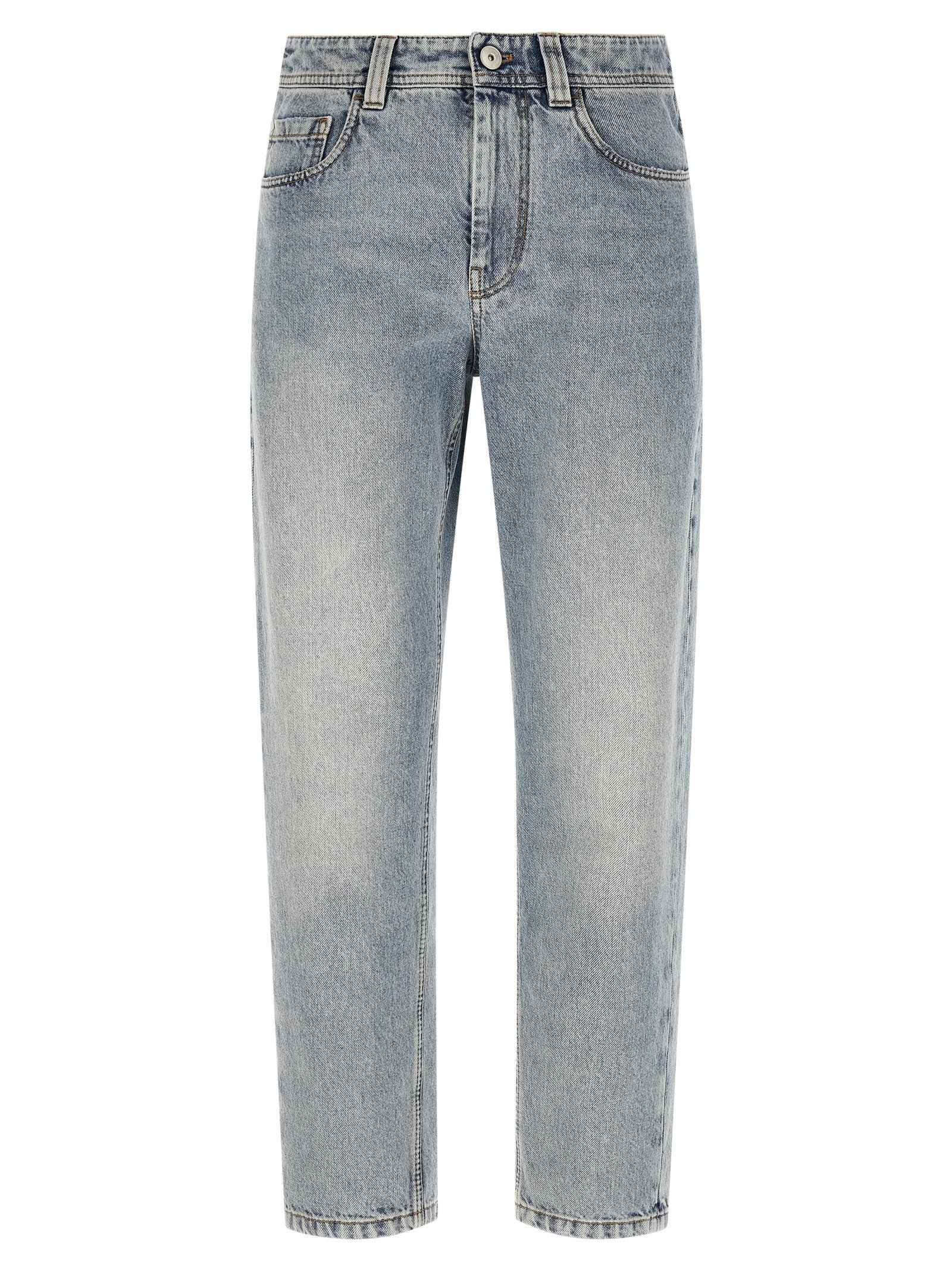 Brunello Cucinelli Blue Cotton Tapered Jeans