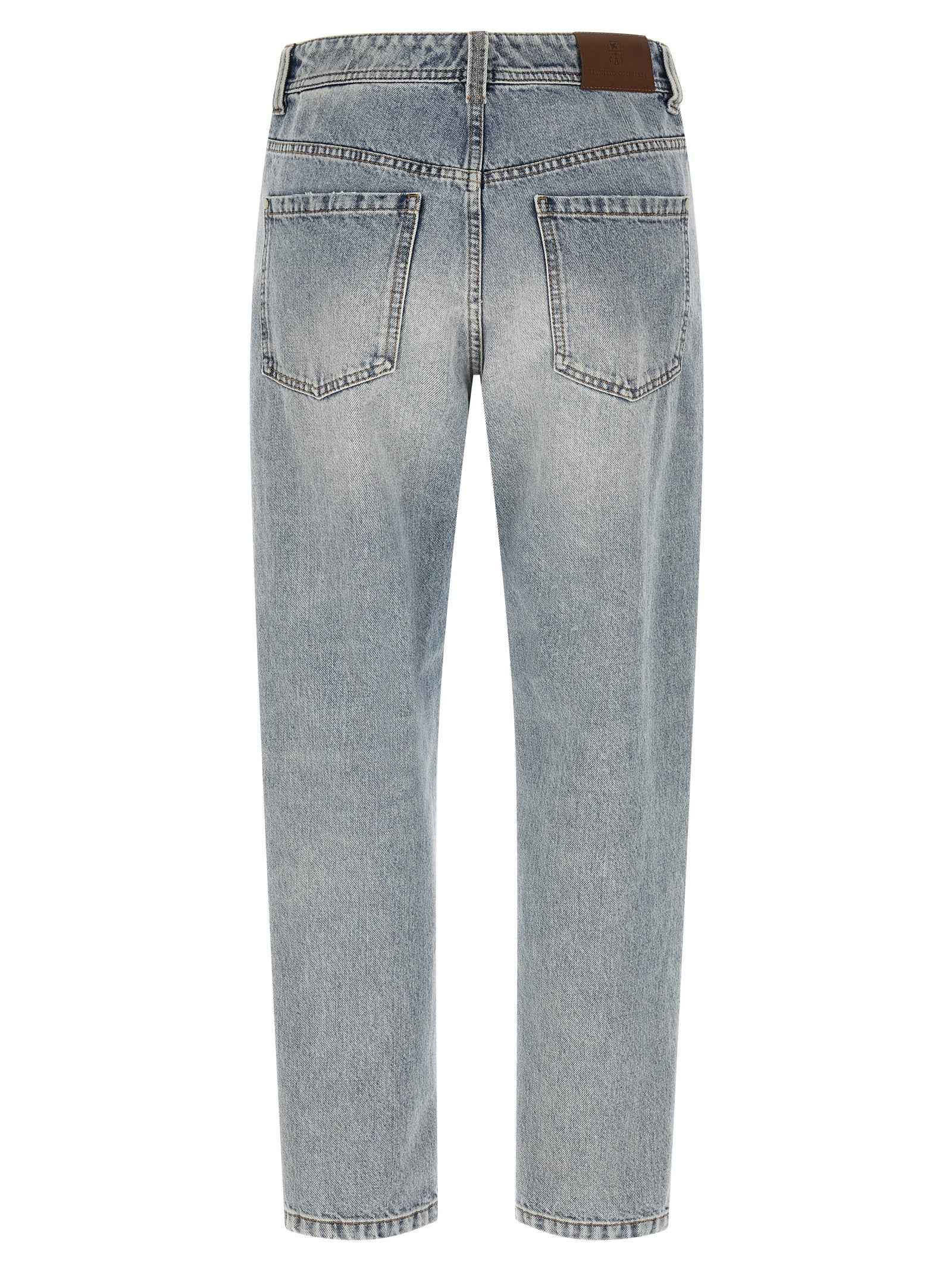 Brunello Cucinelli Blue Cotton Tapered Jeans