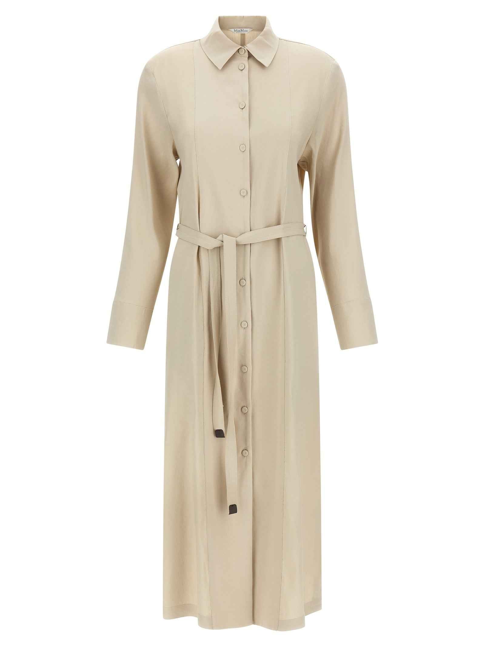 Max Mara Beige Linen Long Dress