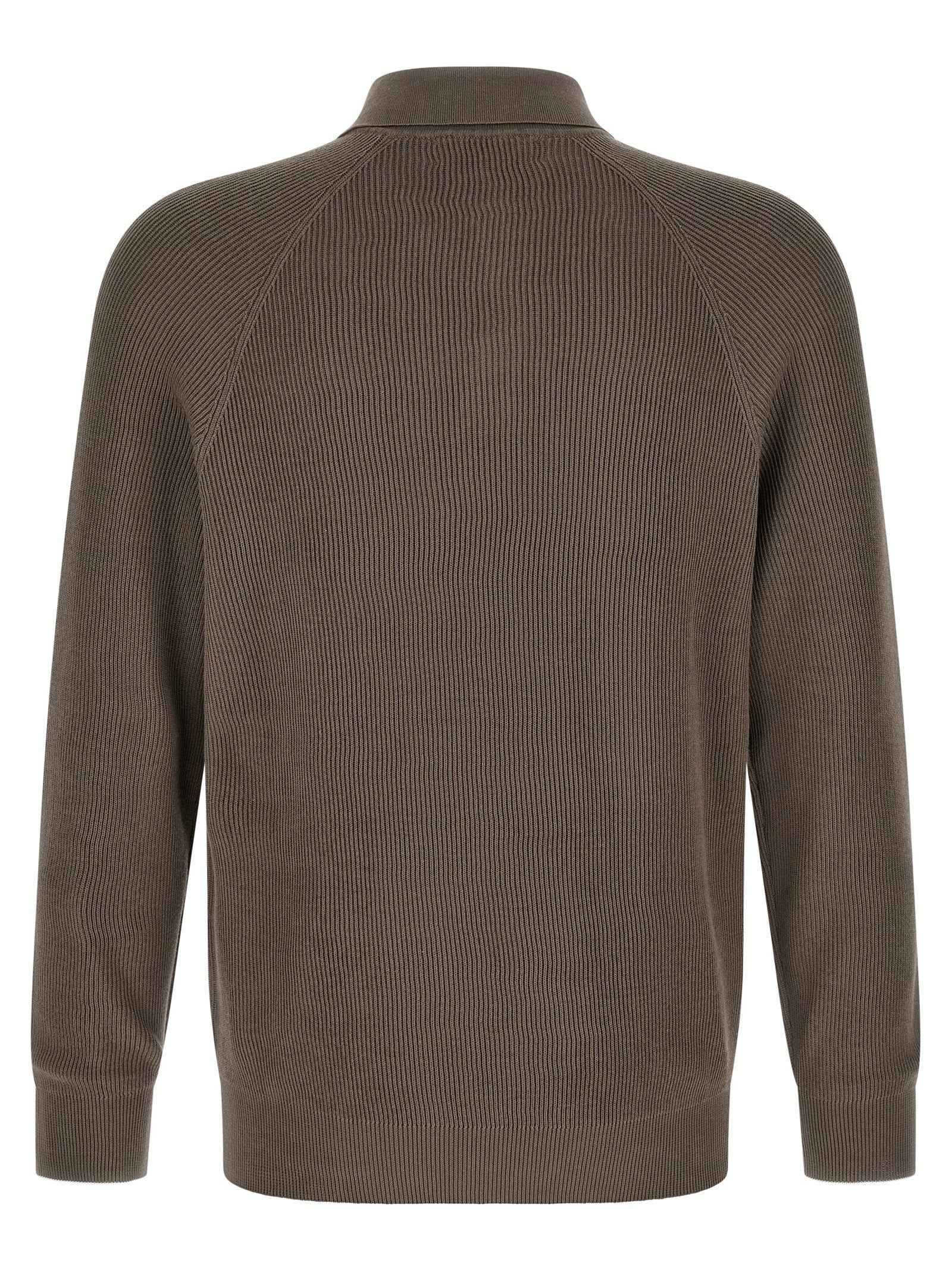 Brunello Cucinelli Brown Cotton Polo Shirt