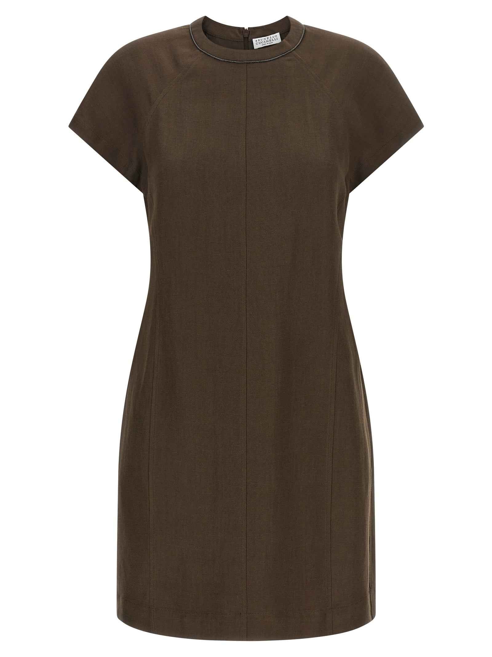 Brunello Cucinelli Brown Viscose Short Dress