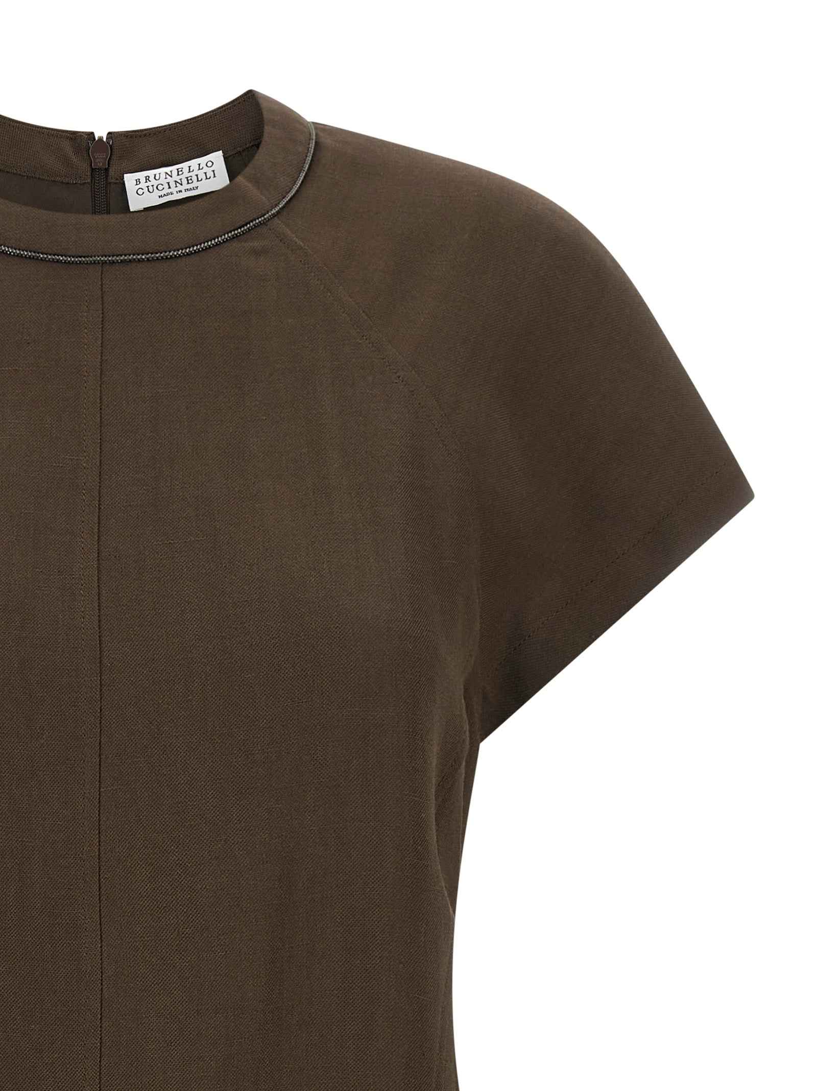 Brunello Cucinelli Brown Viscose Short Dress