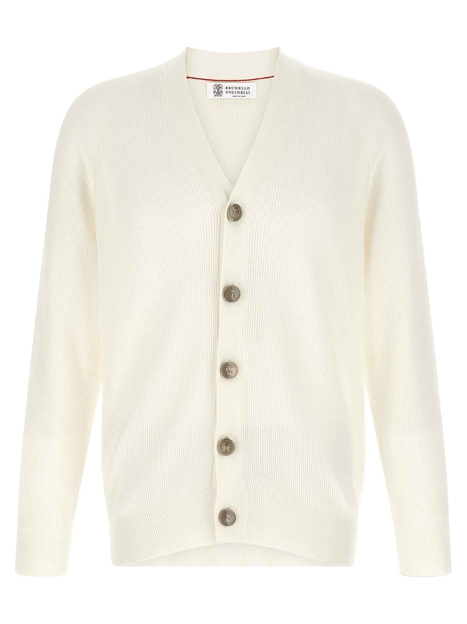 Brunello Cucinelli White Cotton Cardigan