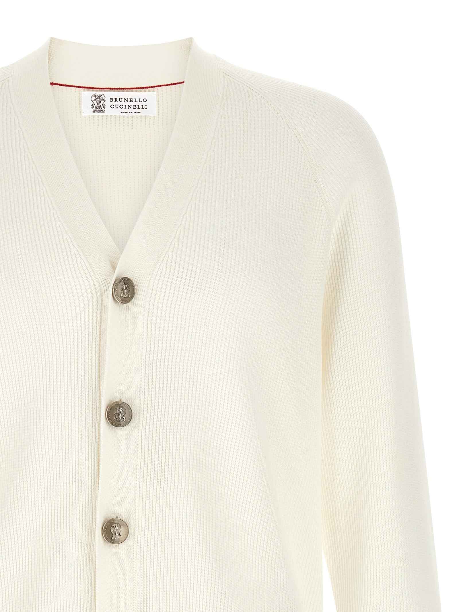 Brunello Cucinelli White Cotton Cardigan