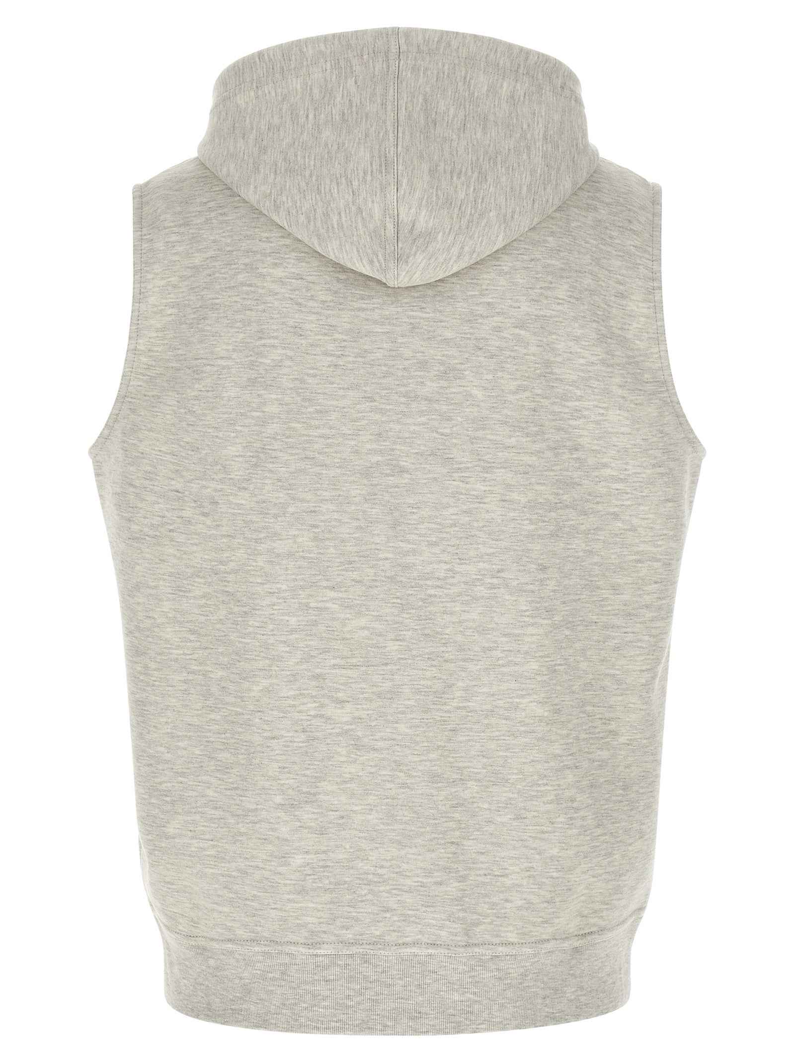 Brunello Cucinelli Gray Cotton Sleeveless Jacket