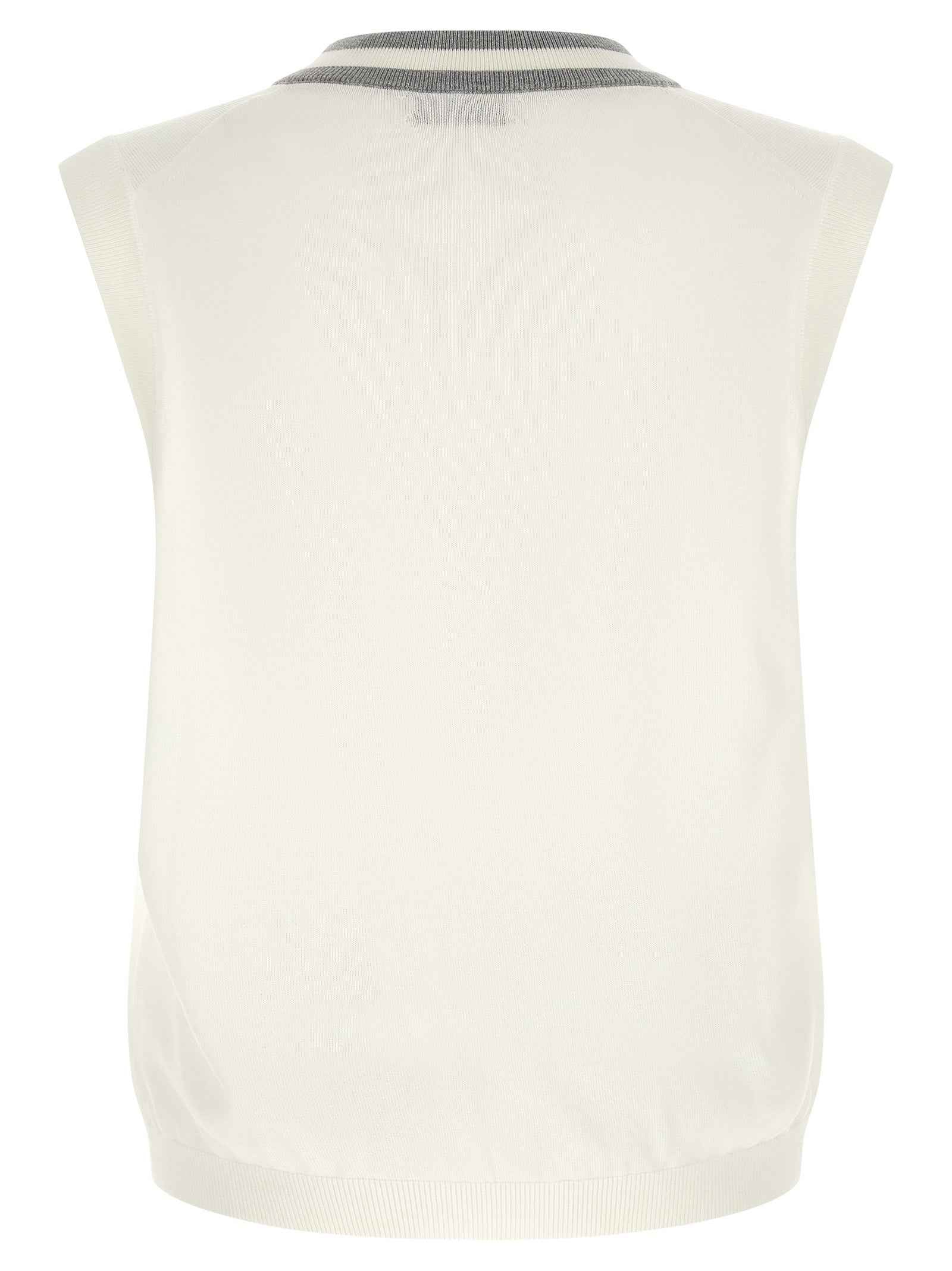 Brunello Cucinelli White Cotton Sweatshirt