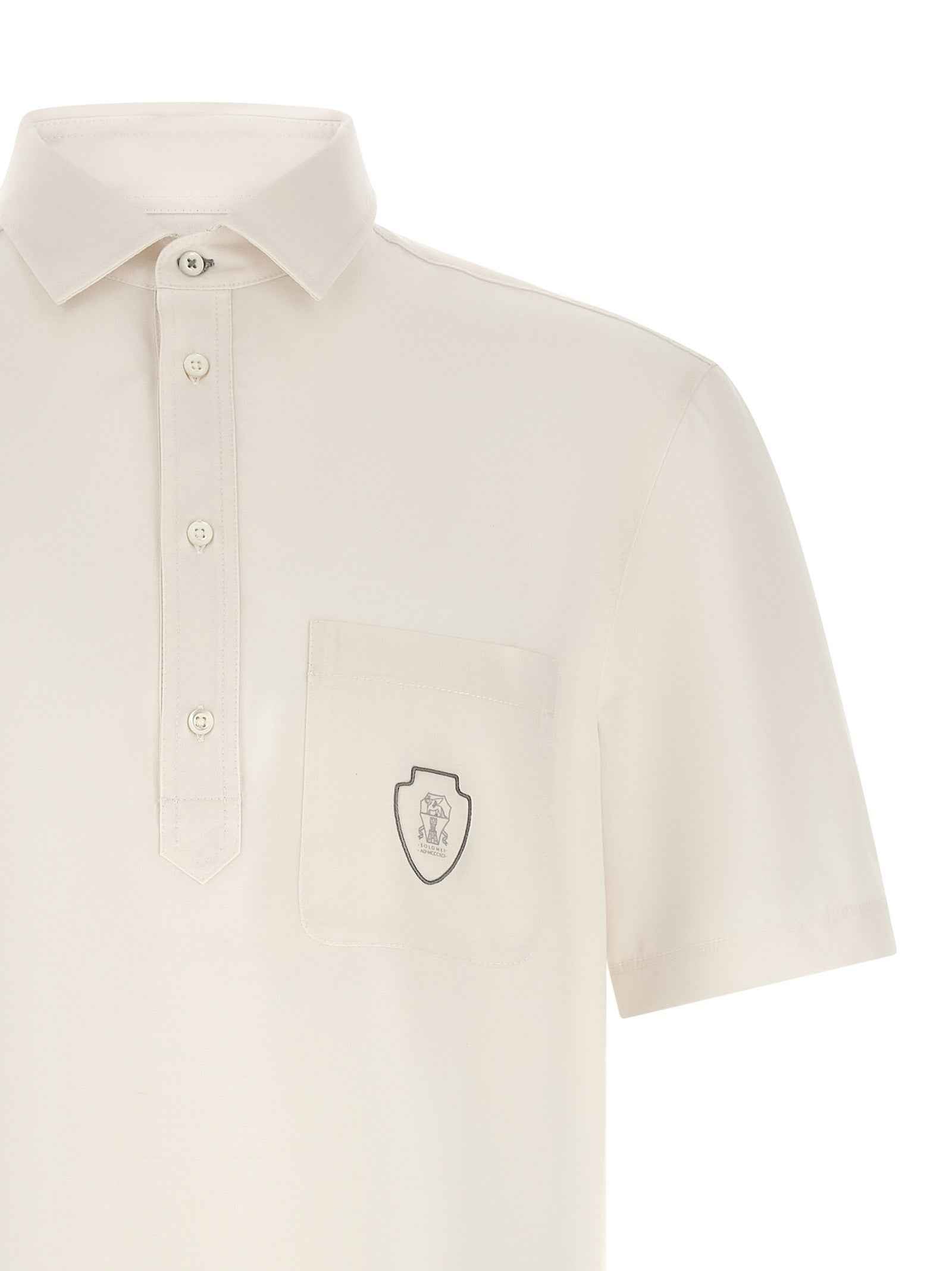 Brunello Cucinelli White Virgin Wool Polo Shirt