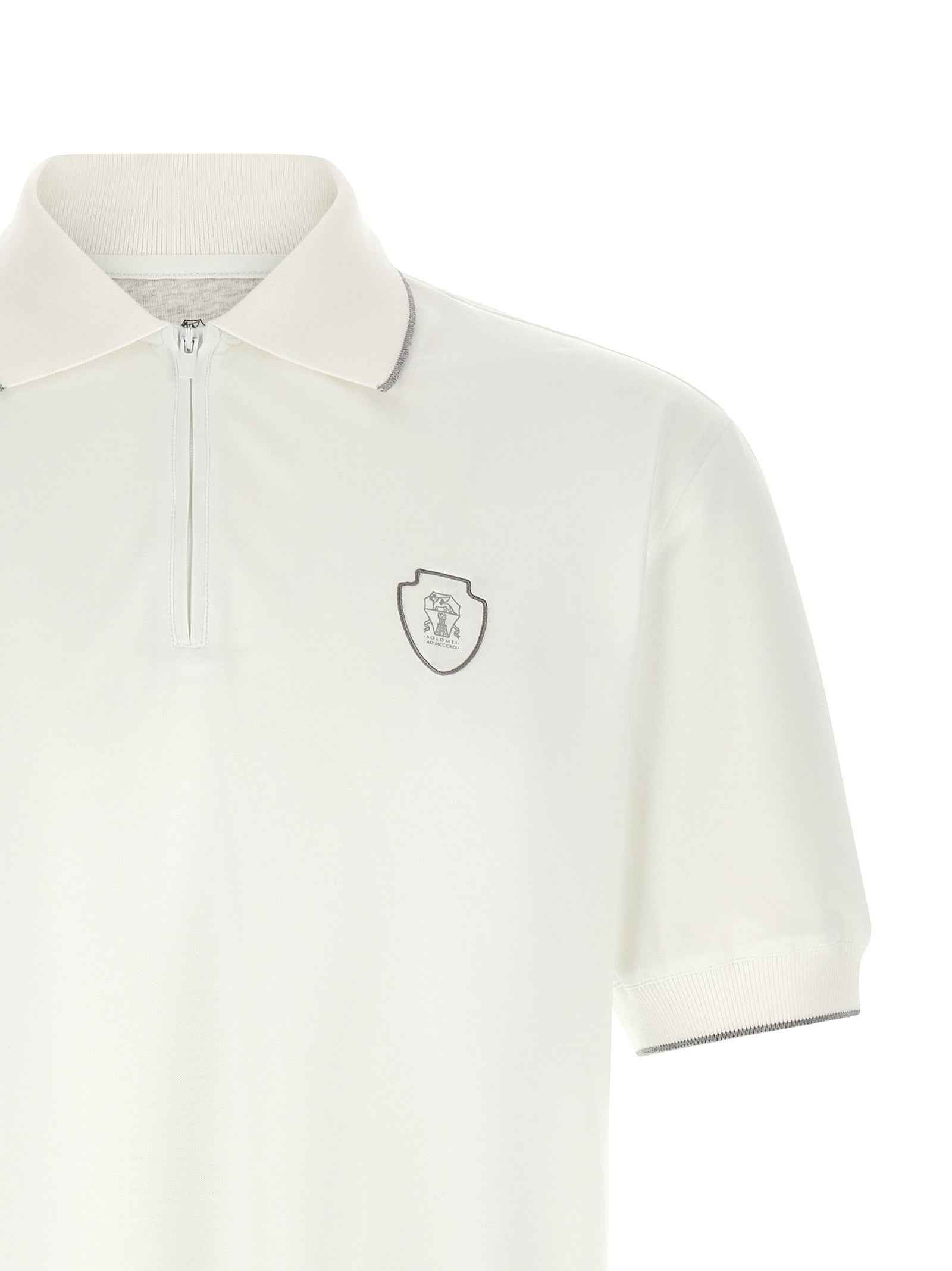 Brunello Cucinelli White Polyamide Polo Shirt