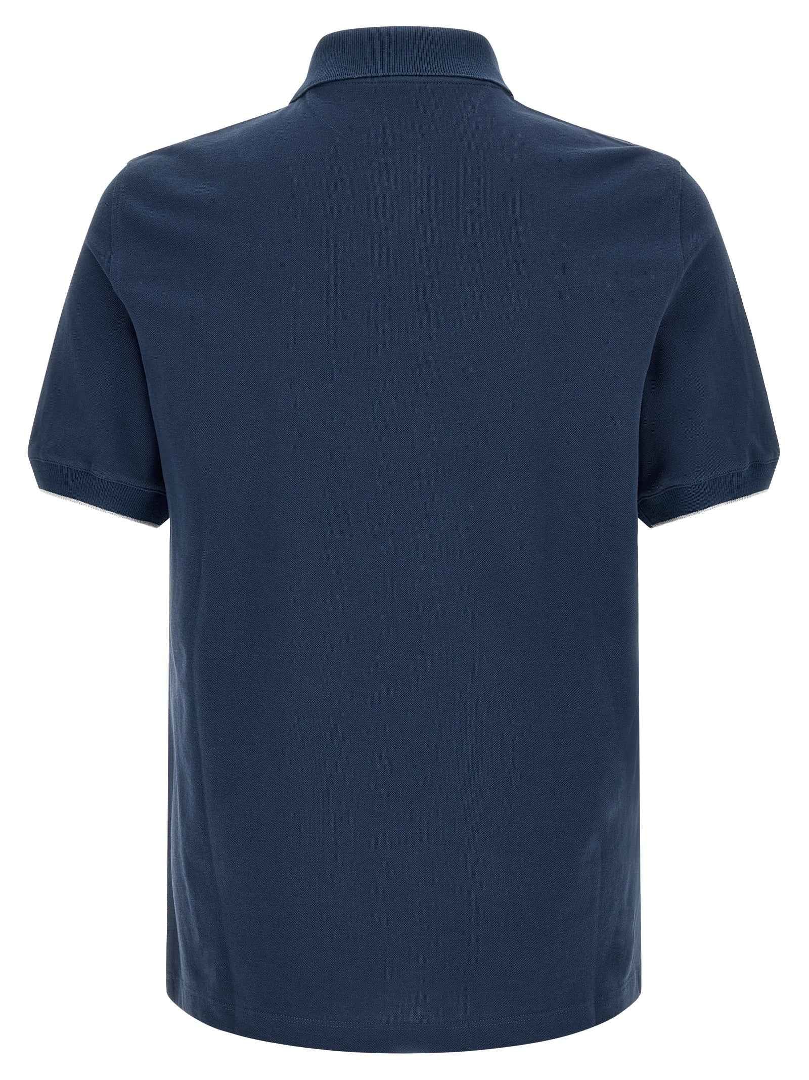 Brunello Cucinelli Blue Cotton Polo Shirt