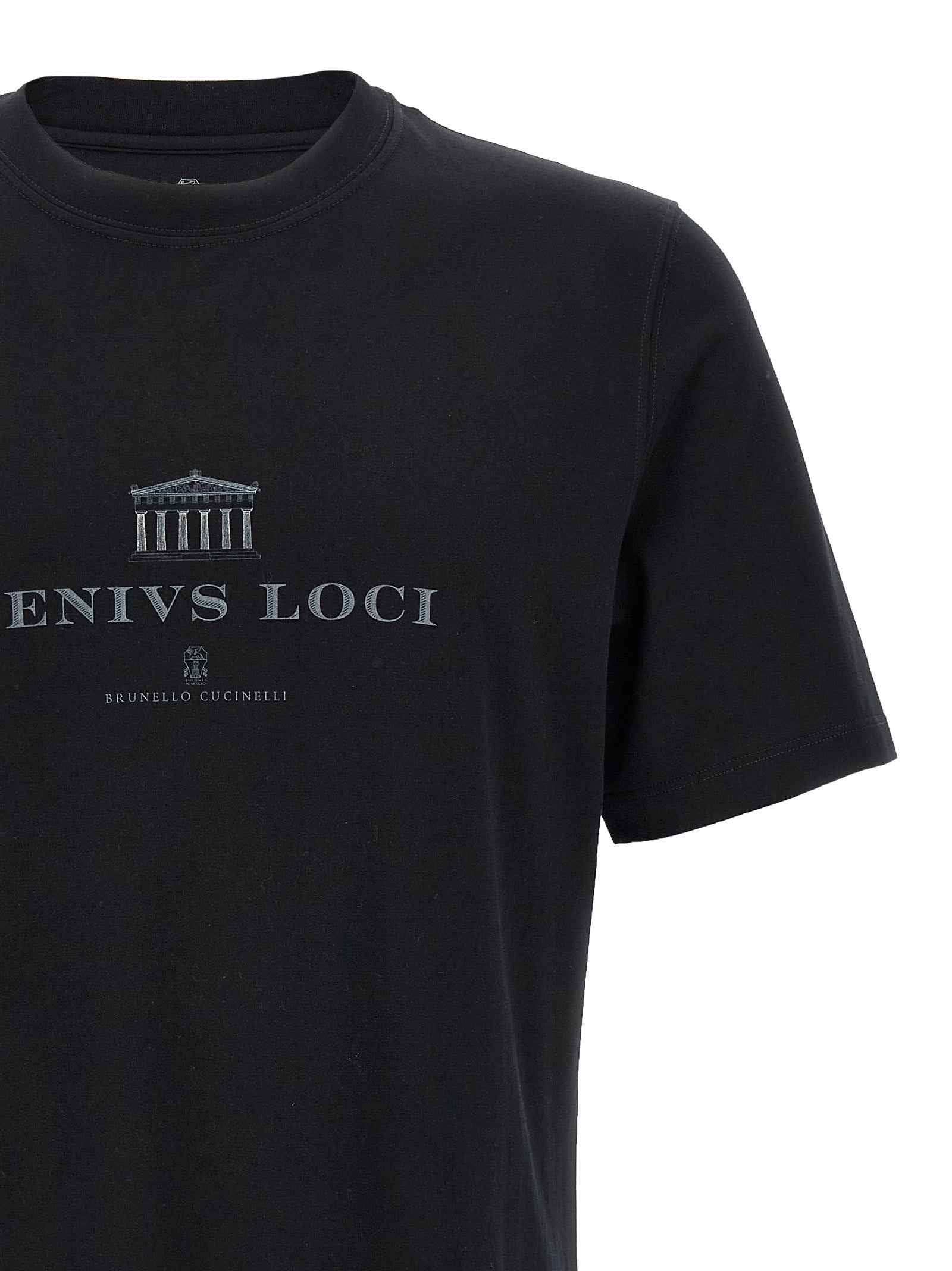 Brunello Cucinelli Black Cotton T-Shirt