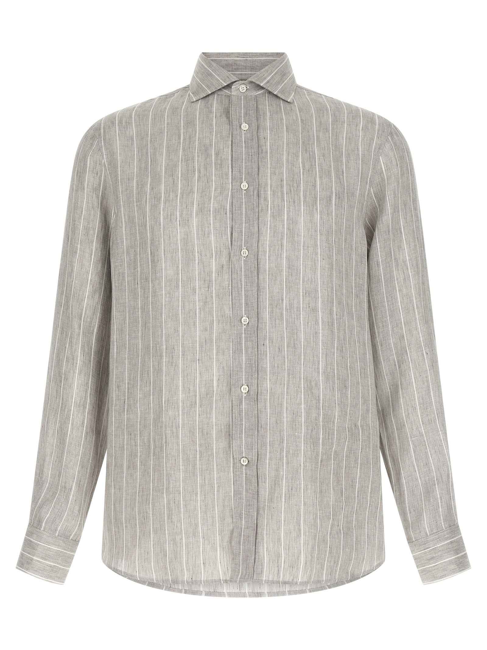 Brunello Cucinelli Gray Linen Blouse