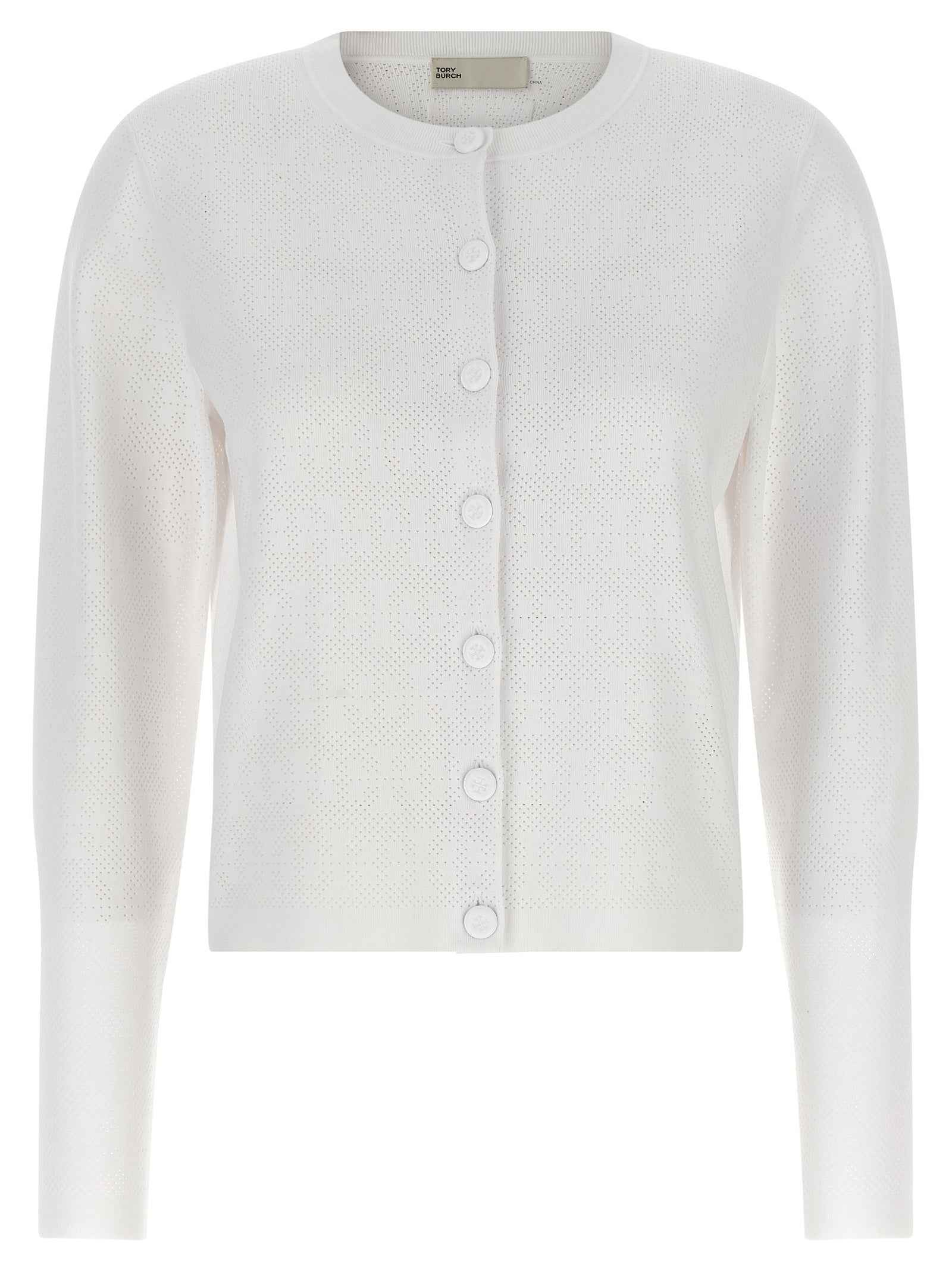 Tory Burch White Viscose Cardigan