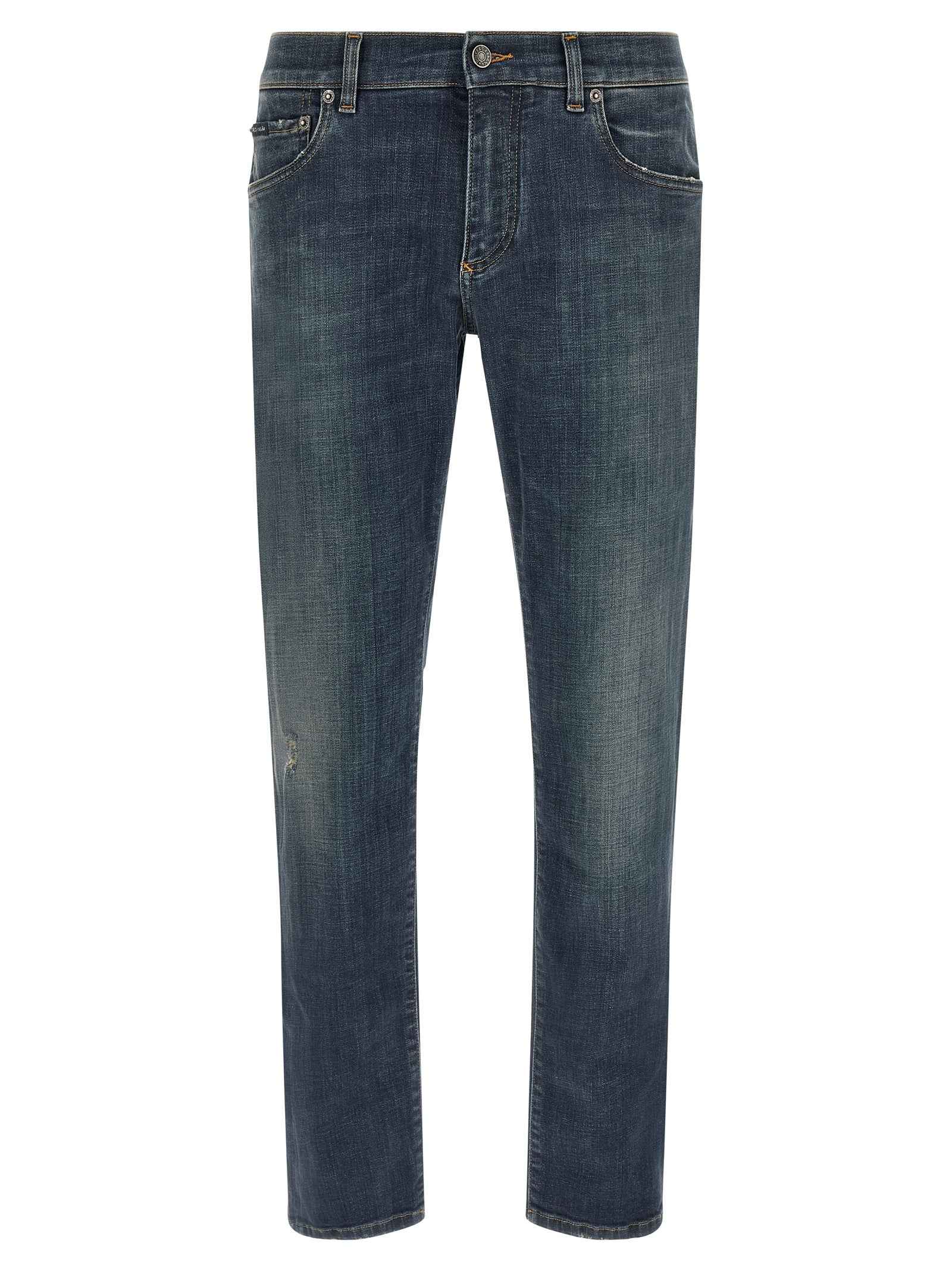 Dolce & Gabbana Blue Cotton Straight-Leg Jeans